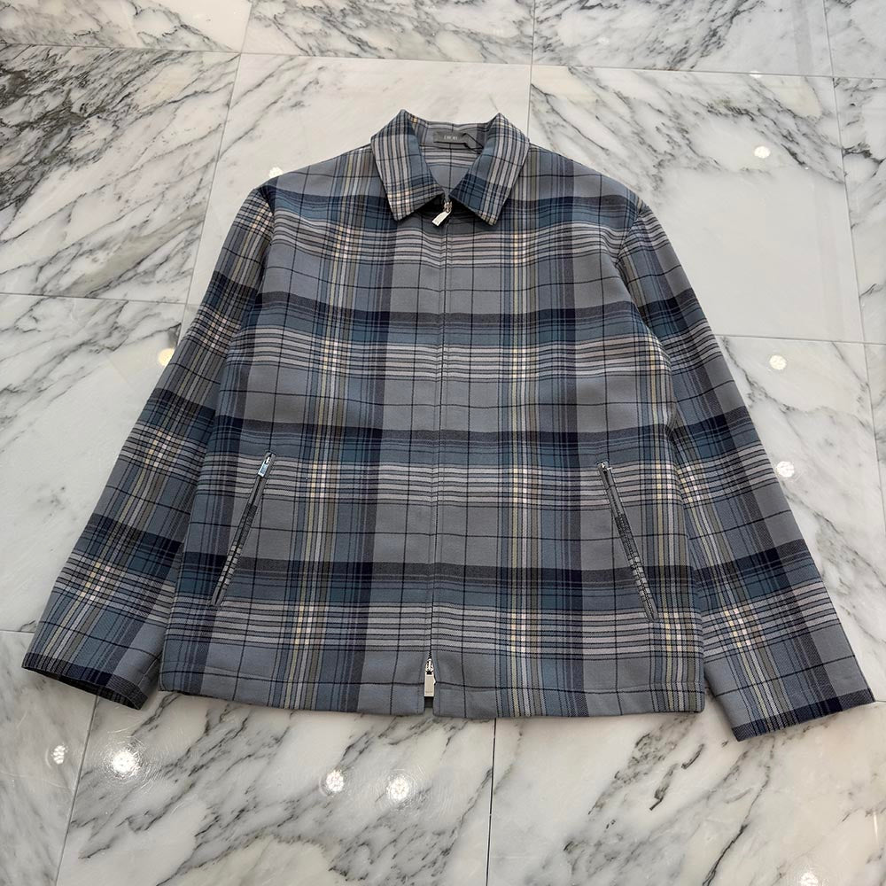 DIOR 2025SS Check Wool Zip Up Shirt Jacket 513C540A6474 Size 44 ディオール チェック ウール ジップアップ シャツ ジャケット サイズ44