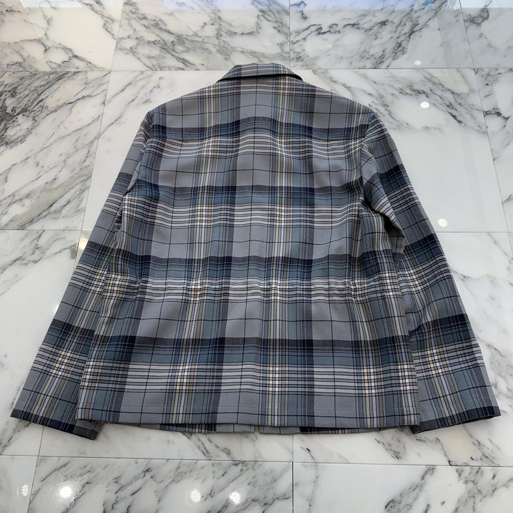 DIOR 2025SS Check Wool Zip Up Shirt Jacket 513C540A6474 Size 44 ディオール チェック ウール ジップアップ シャツ ジャケット サイズ44