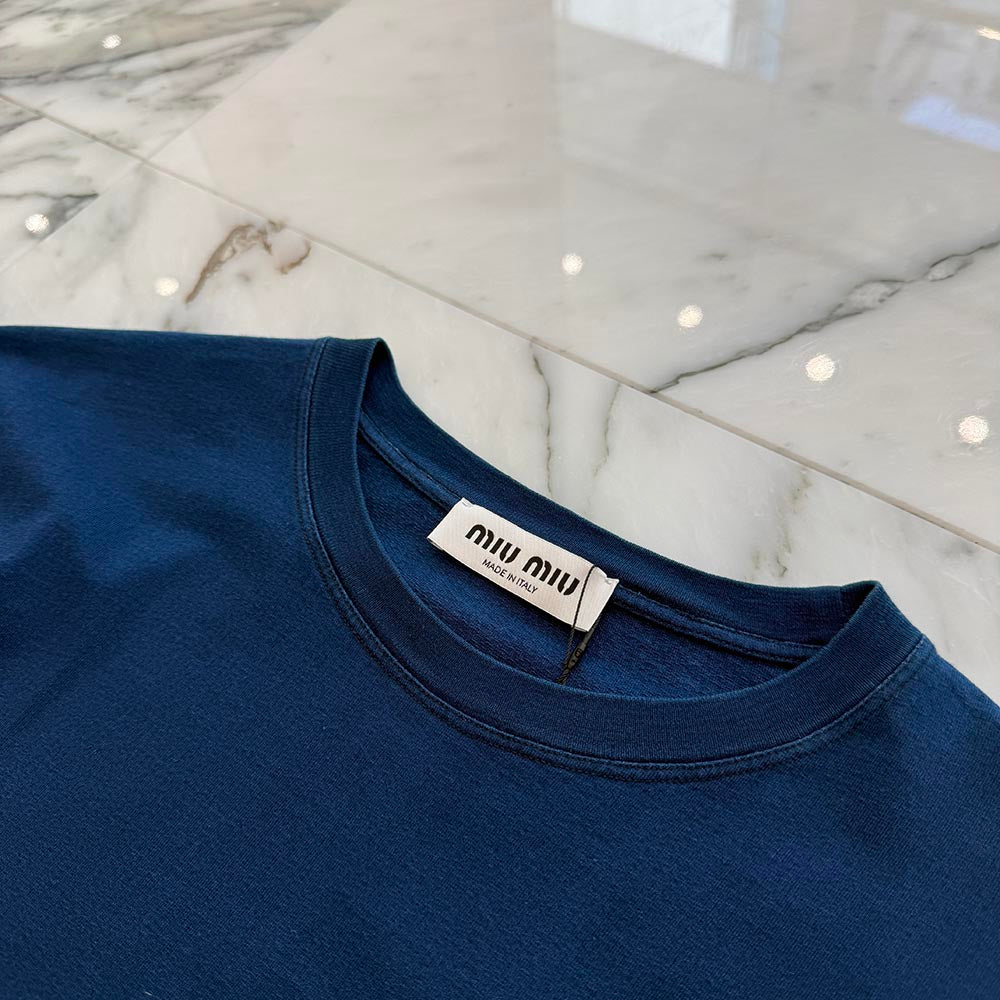 MIU MIU 2024SS Logo Patch Long Sleeve Tee MJE15 S000 15AW Size XL ミュウミュウ ロゴパッチ ロングスリーブ Tシャツ サイズXL