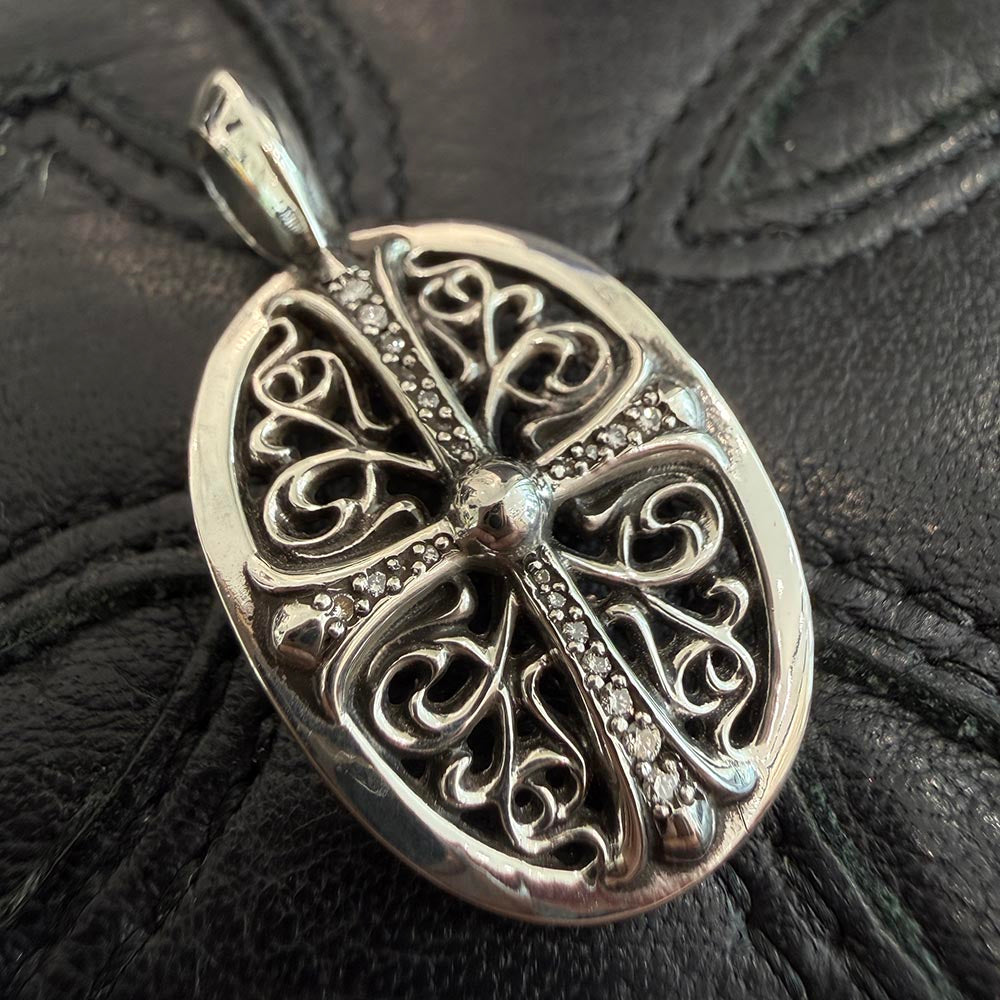 CHROME HEARTS Classic Oval Cross Charm Pave Diamond クロムハーツ クラシック オーバルクロスチャームパヴェダイヤモンド
