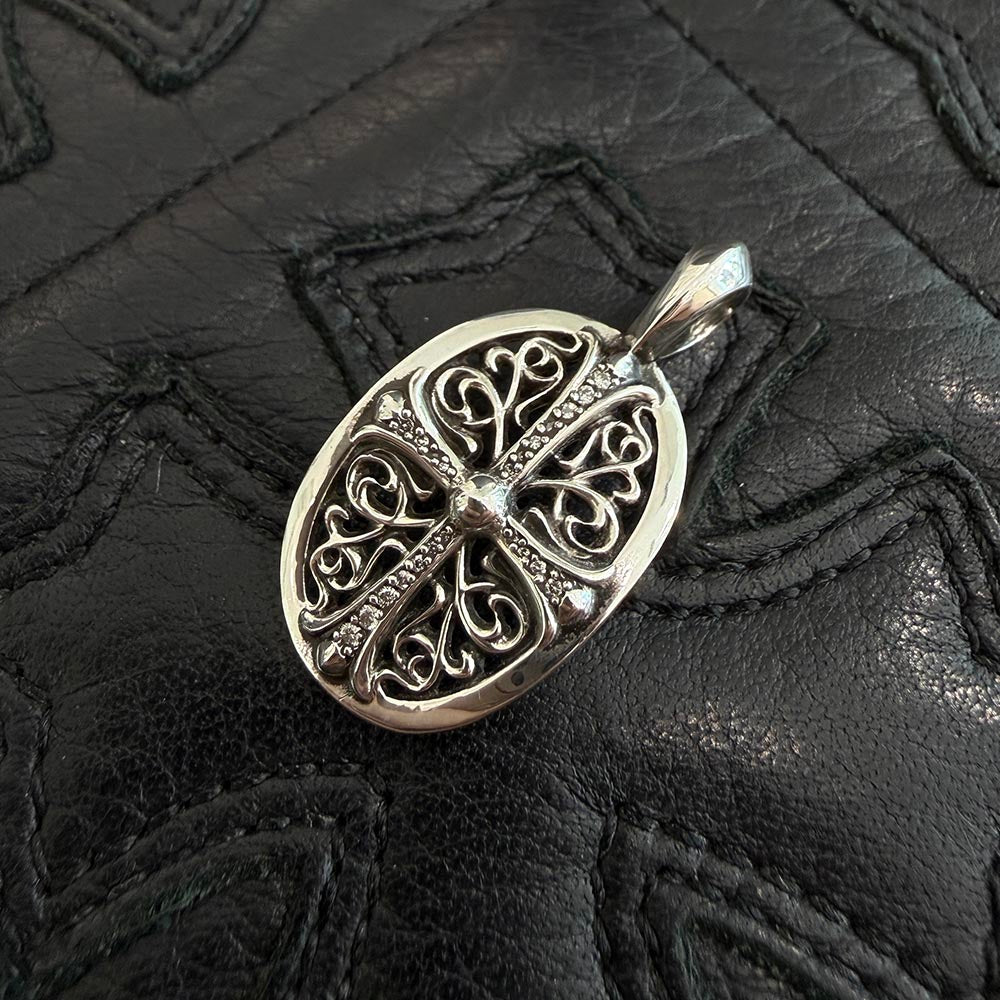 CHROME HEARTS Classic Oval Cross Charm Pave Diamond クロムハーツ