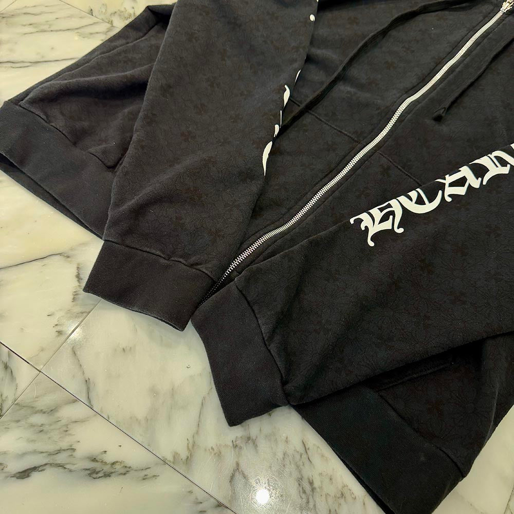 CHROME HEARTS Vertical Logo CH Plus Zip Up Hoodie Size XL クロムハーツ ヴァーティカルロゴ CHプラス総柄 ジップアップフーディ サイズXL