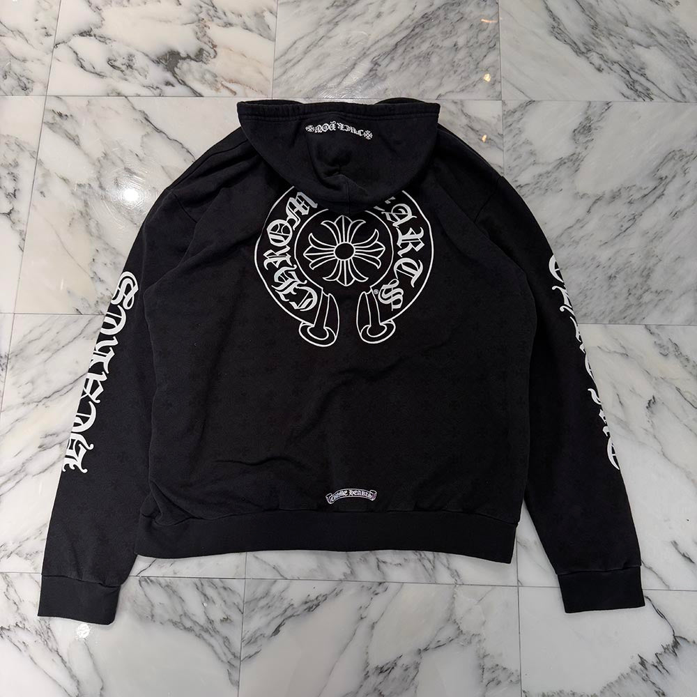 CHROME HEARTS Vertical Logo CH Plus Zip Up Hoodie Size XL クロムハーツ ヴァーティカルロゴ CHプラス総柄 ジップアップフーディ サイズXL