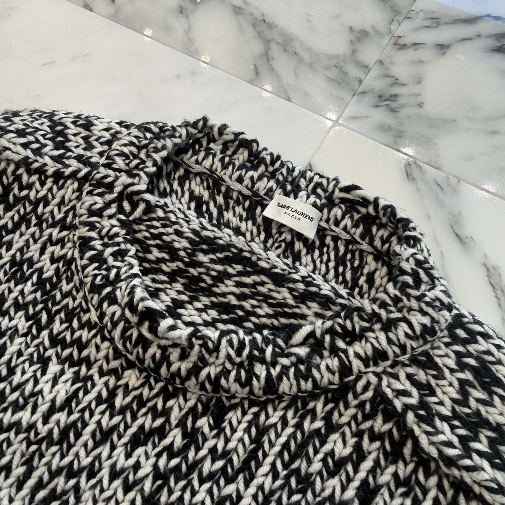 SAINT LAURENT 2023AW Wool Chevron Rib Knit Sweater 761910 Y76EV Size L サンローランパリ ウール シェブロンリブ ニットセーター サイズL