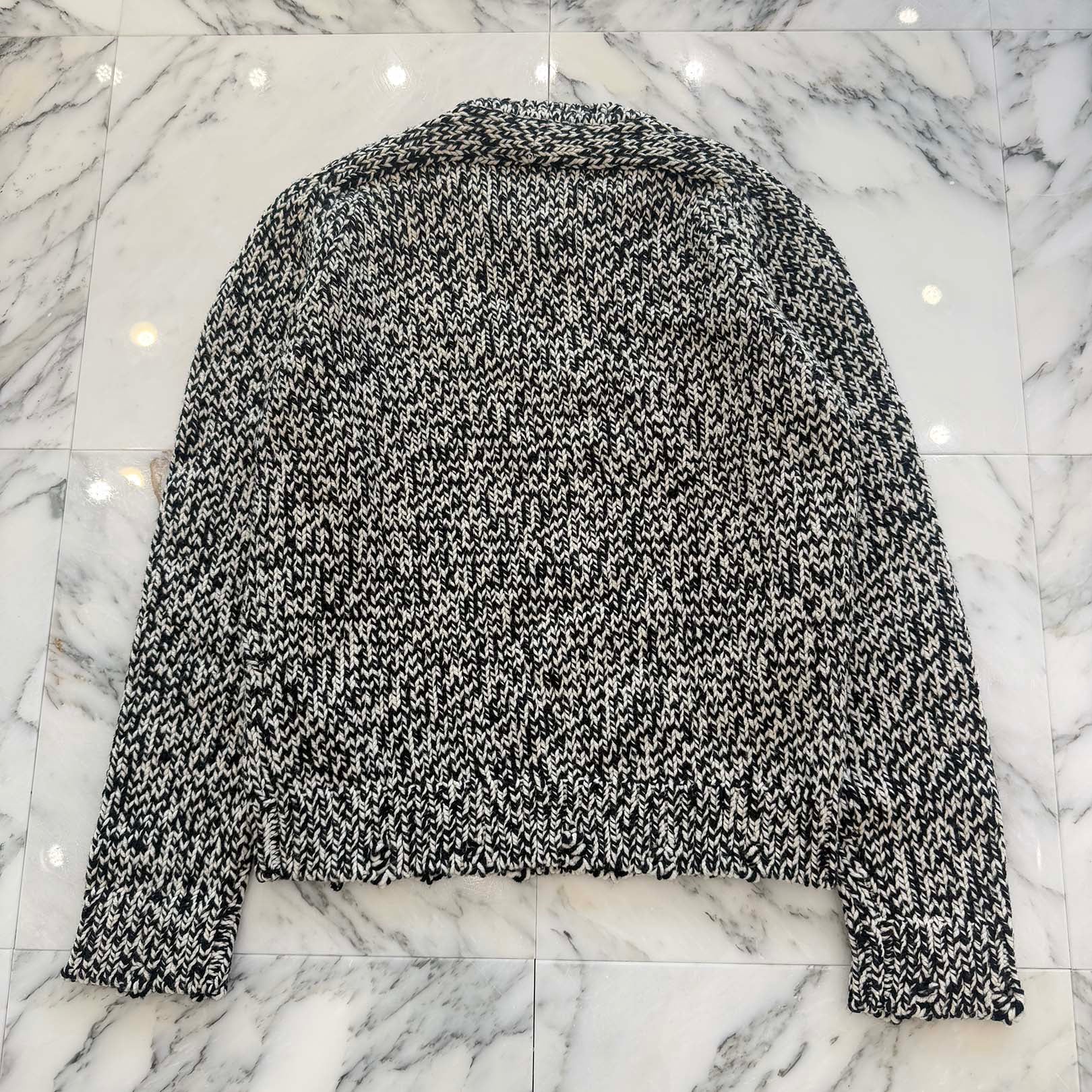 SAINT LAURENT 2023AW Wool Chevron Rib Knit Sweater 761910 Y76EV Size L サンローランパリ ウール シェブロンリブ ニットセーター サイズL