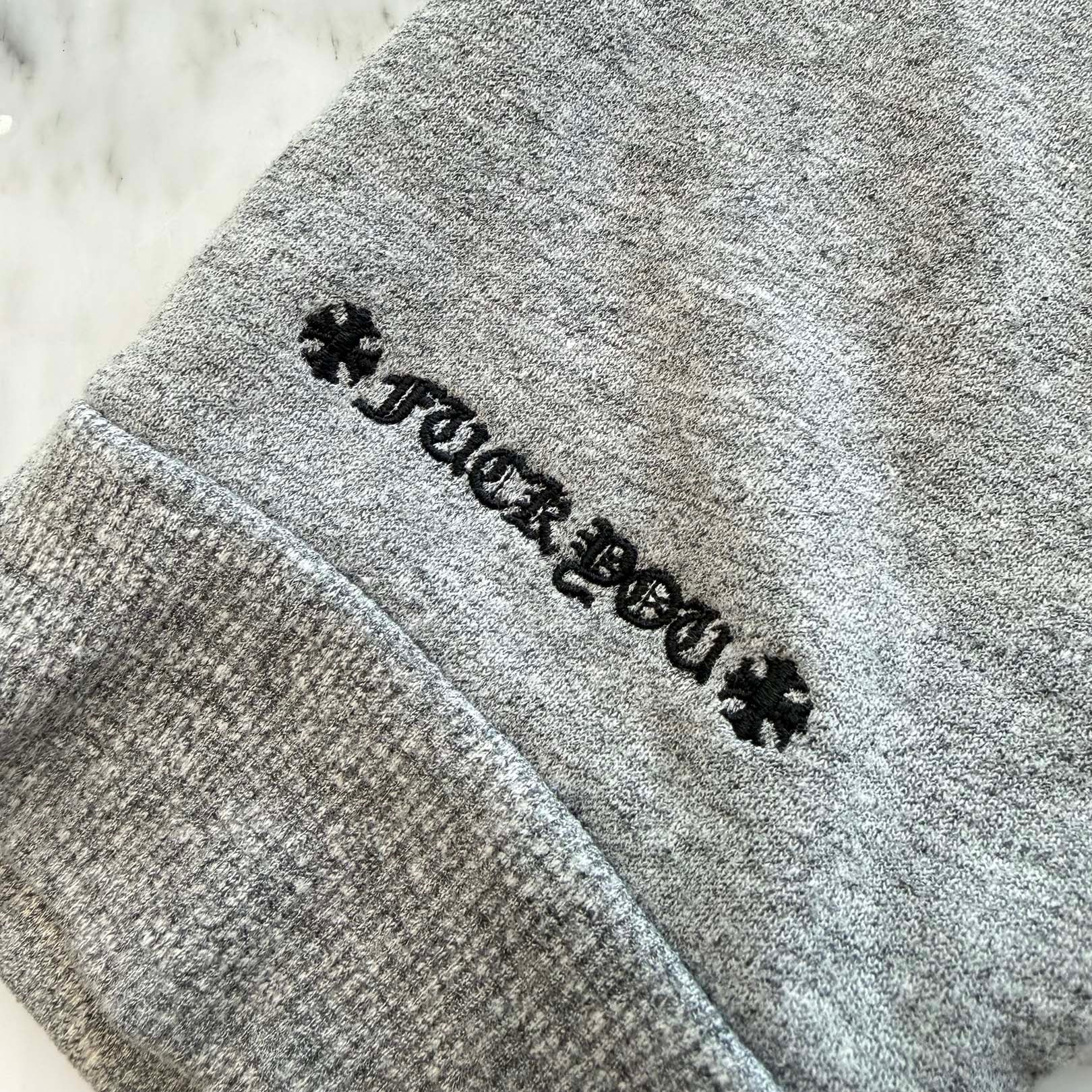 CHROME HEARTS Y NOT Cemetery Cross Leather Patch Pullover Hoodie Size M クロムハーツ ワイノット セメタリークロスレザーパッチ プルオーバーフーディ サイズM
