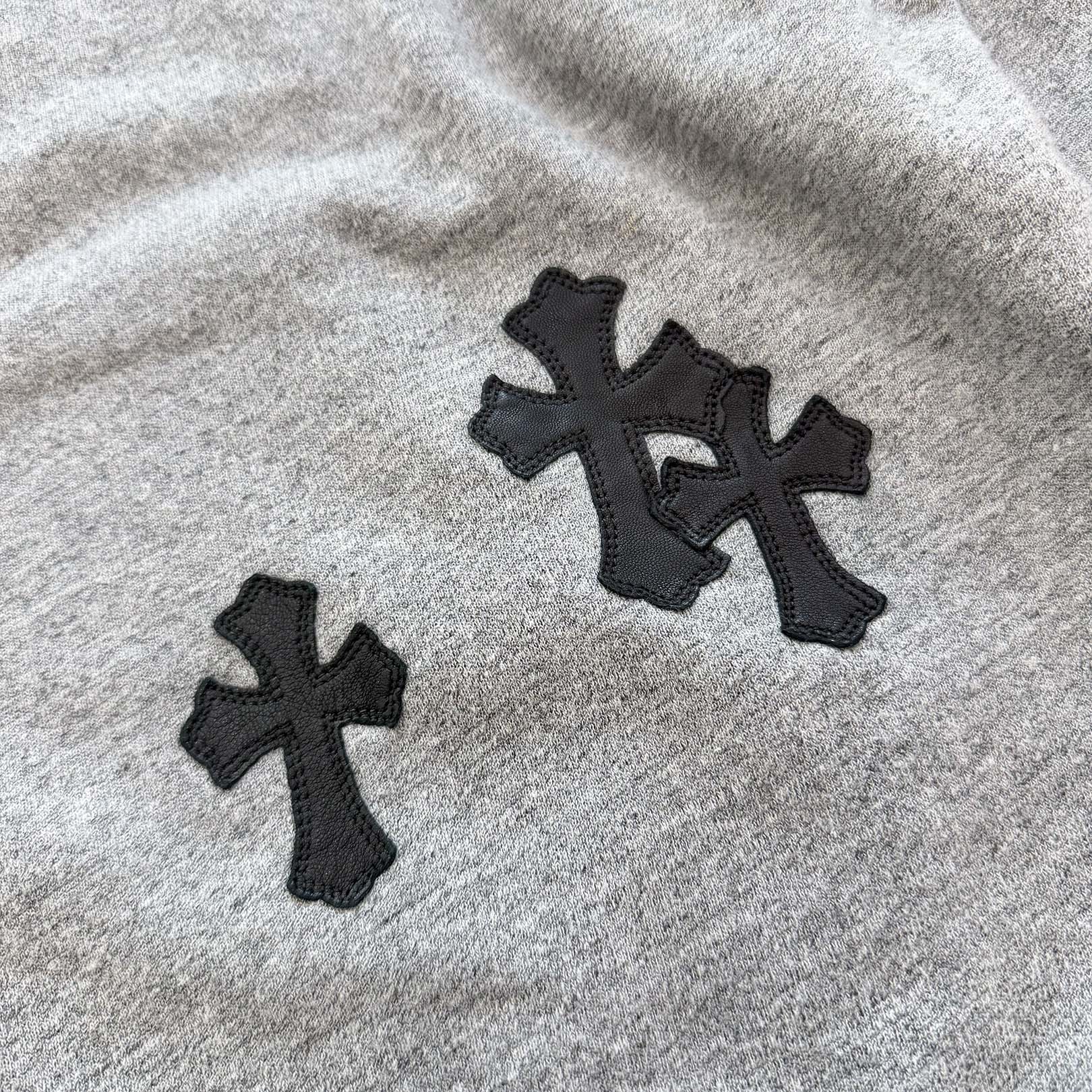 CHROME HEARTS Y NOT Cemetery Cross Leather Patch Pullover Hoodie Size M クロムハーツ ワイノット セメタリークロスレザーパッチ プルオーバーフーディ サイズM
