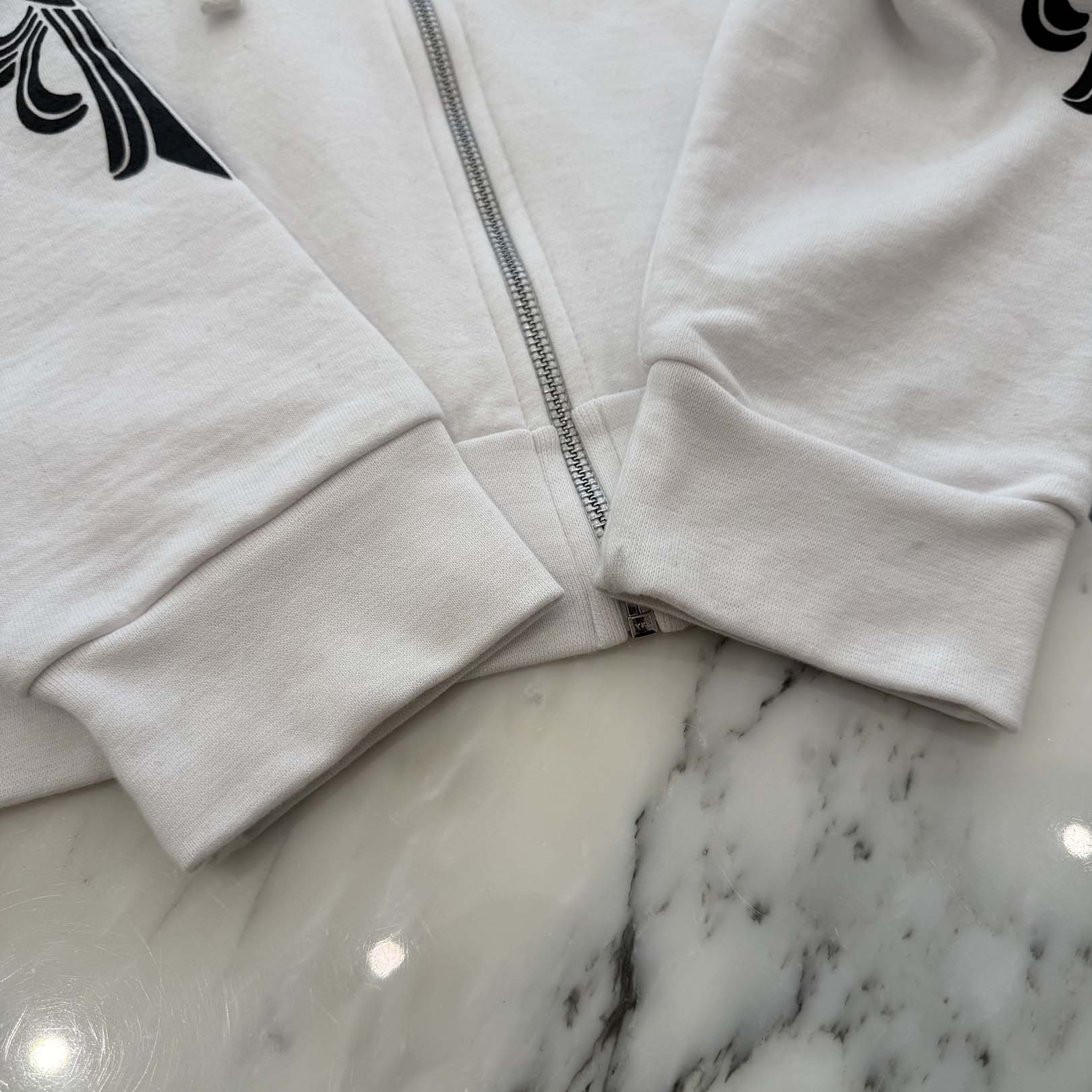 CHROME HEARTS Floral Cross Horseshoe Zip Up Hoodie Size L クロムハーツ フローラルクロス ホースシュー ジップアップフーディ サイズL