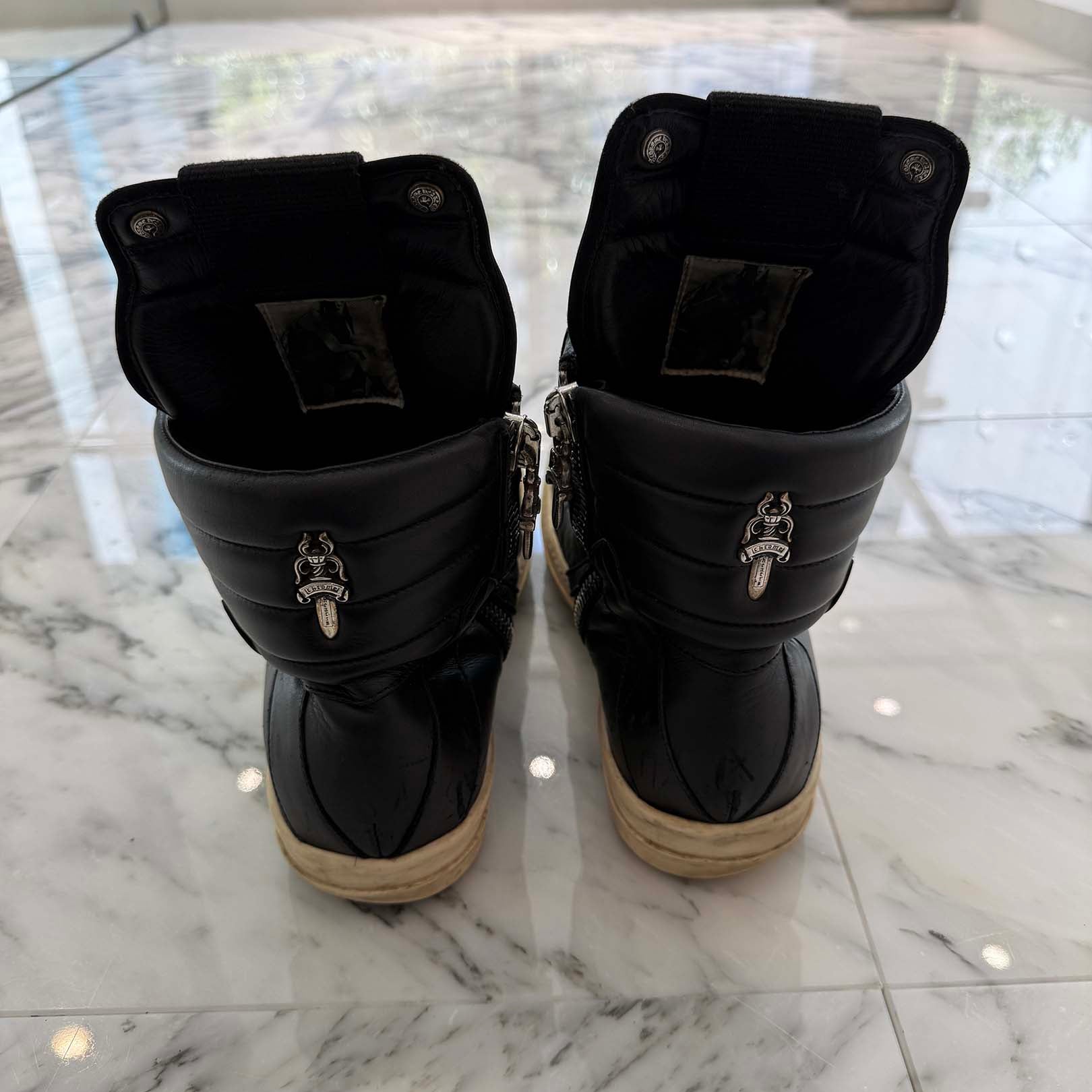 CHROME HEARTS × Rick Owens Geobasket Leather Sneakers Size 42 (約26.5cm) クロムハーツ×リックオーエンス ジオバスケット レザースニーカー サイズ42 (約26.5cm)