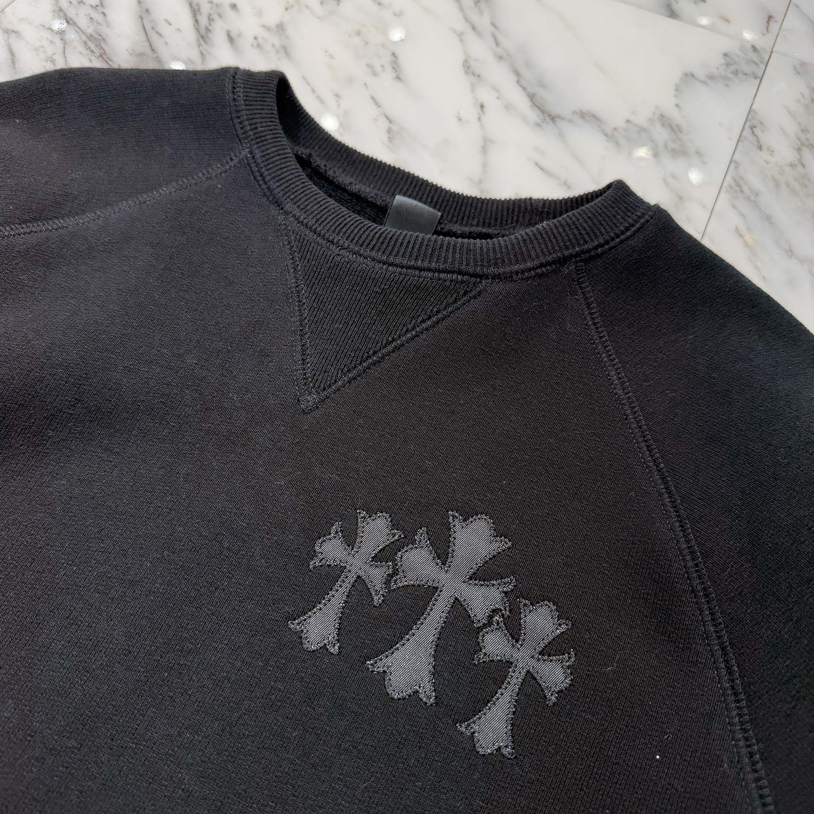 CHROME HEARTS 2025SS Y NOT Cemetery Cross Applique Embroidery Sweatshirt Size M クロムハーツ ワイノット セメタリークロス アップリケ刺繡 スウェットシャツ サイズM