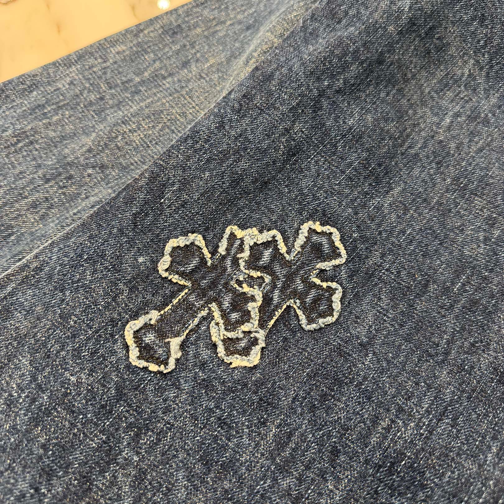 CHROME HEARTS YNOT Denim Cross Patch Shirt Jacket Size M クロムハーツ ワイノット デニムクロスパッチ シャツジャケット サイズM