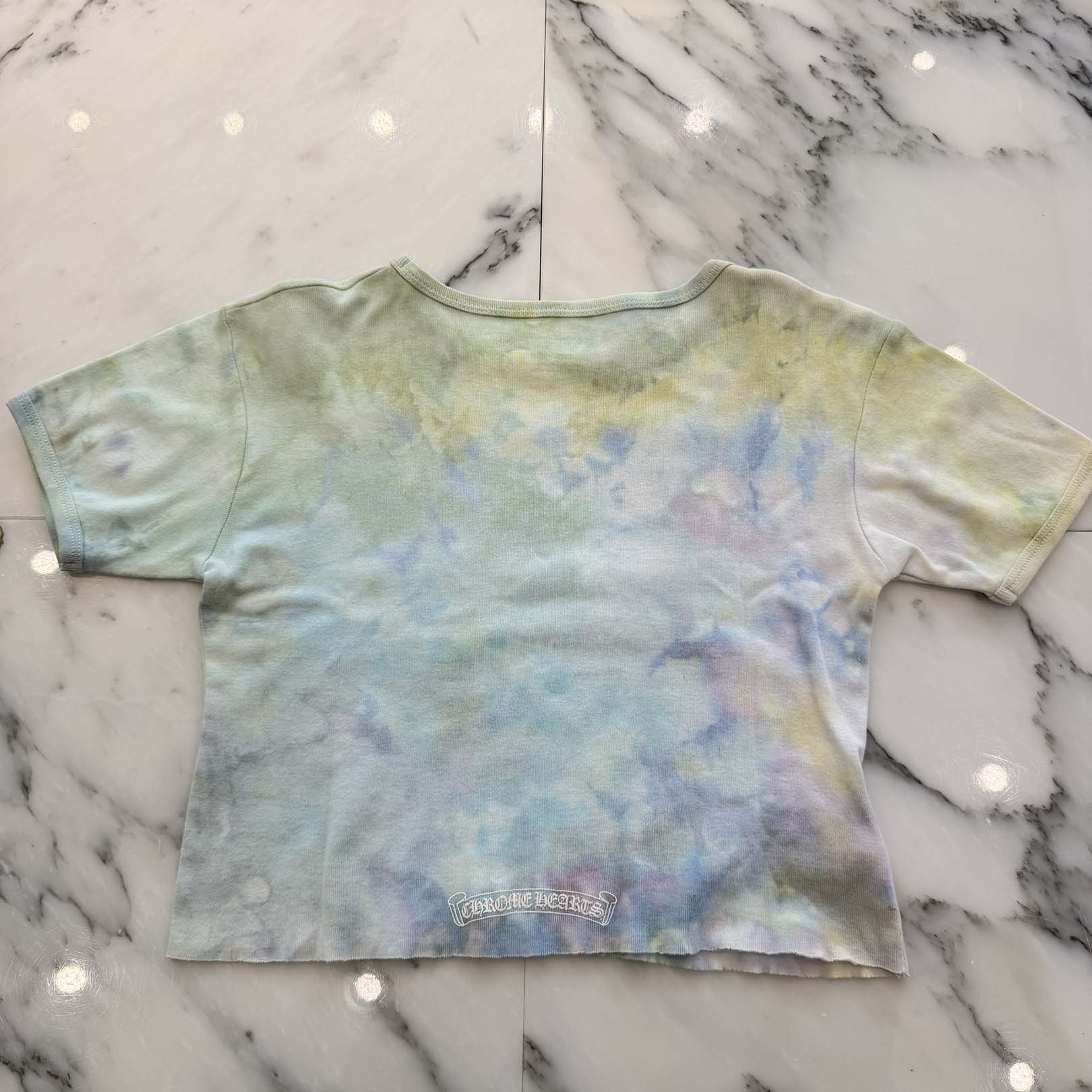 CHROME HEARTS × DIPPED IN BLUE Tie Dye Logo Print Cropped Tee Size M クロムハーツ × ディップドインブルー タイダイ柄 ロゴプリント クロップド Tシャツ サイズM