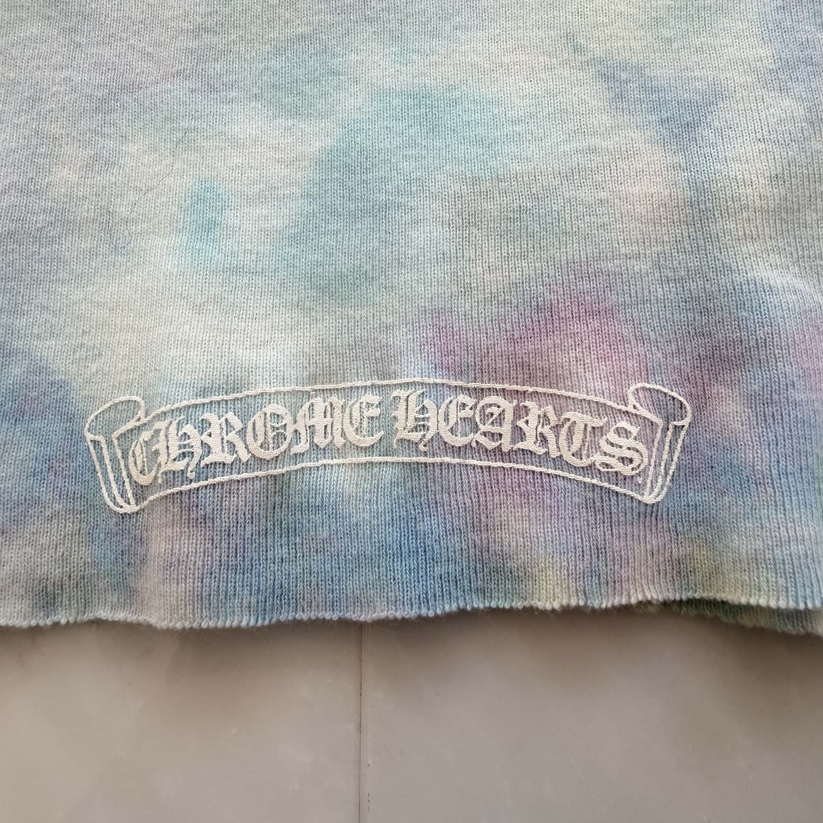 CHROME HEARTS × DIPPED IN BLUE Tie Dye Logo Print Cropped Tee Size M クロムハーツ × ディップドインブルー タイダイ柄 ロゴプリント クロップド Tシャツ サイズM
