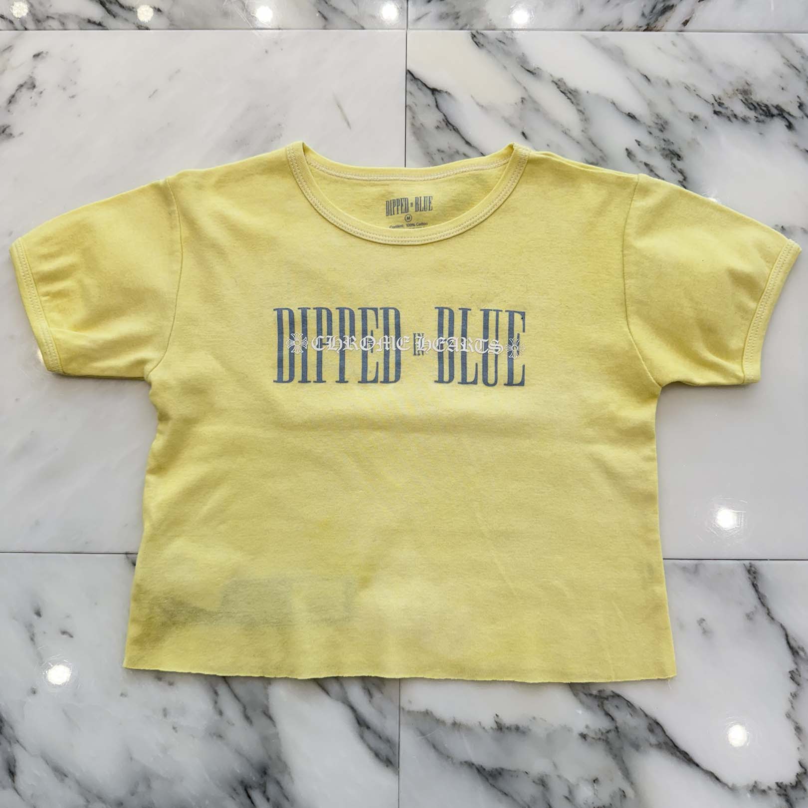 CHROME HEARTS × DIPPED IN BLUE Logo Print Cropped Tee Size M クロムハーツ × ディップドインブルー ロゴプリント クロップド Tシャツ サイズM