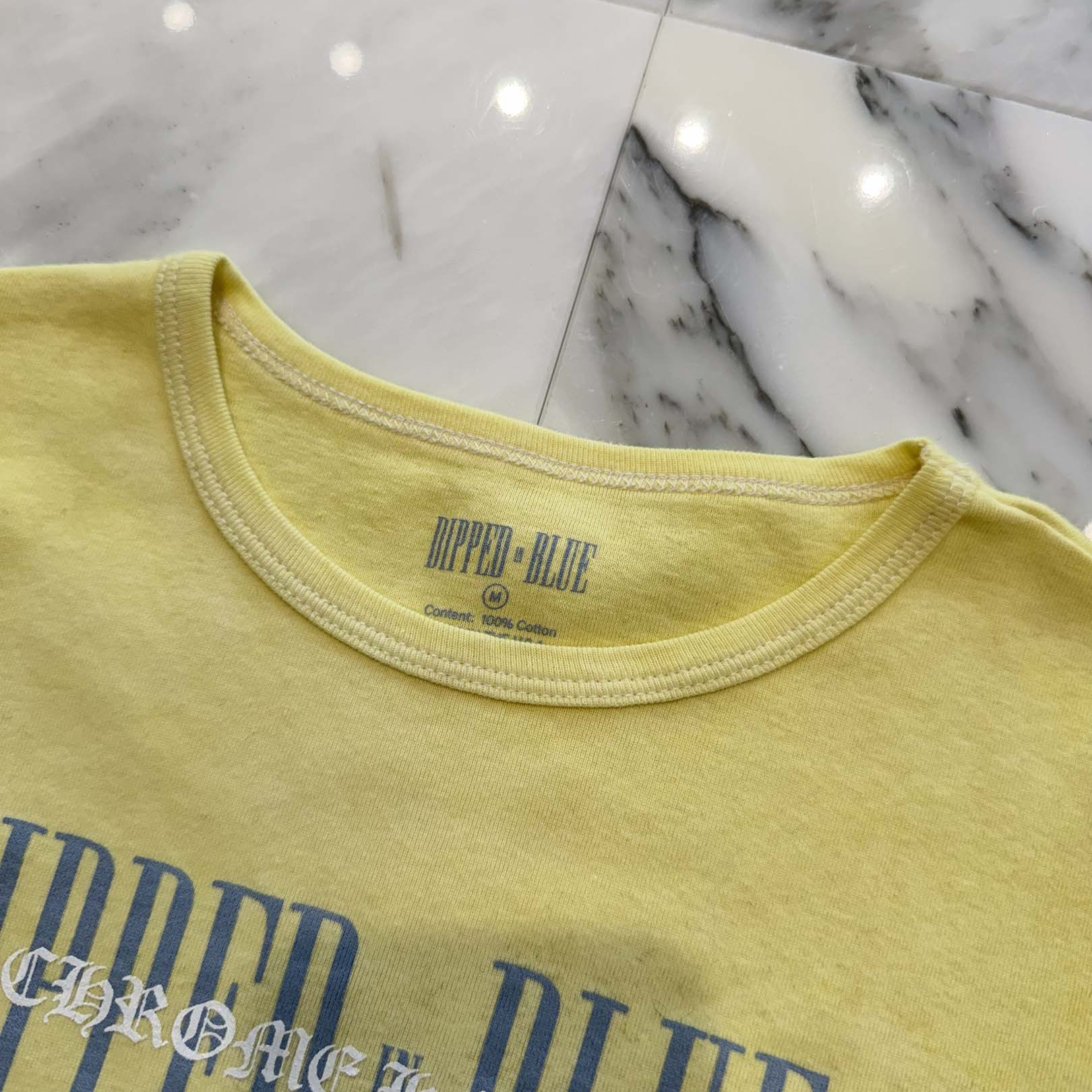 CHROME HEARTS × DIPPED IN BLUE Logo Print Cropped Tee Size M クロムハーツ × ディップドインブルー ロゴプリント クロップド Tシャツ サイズM