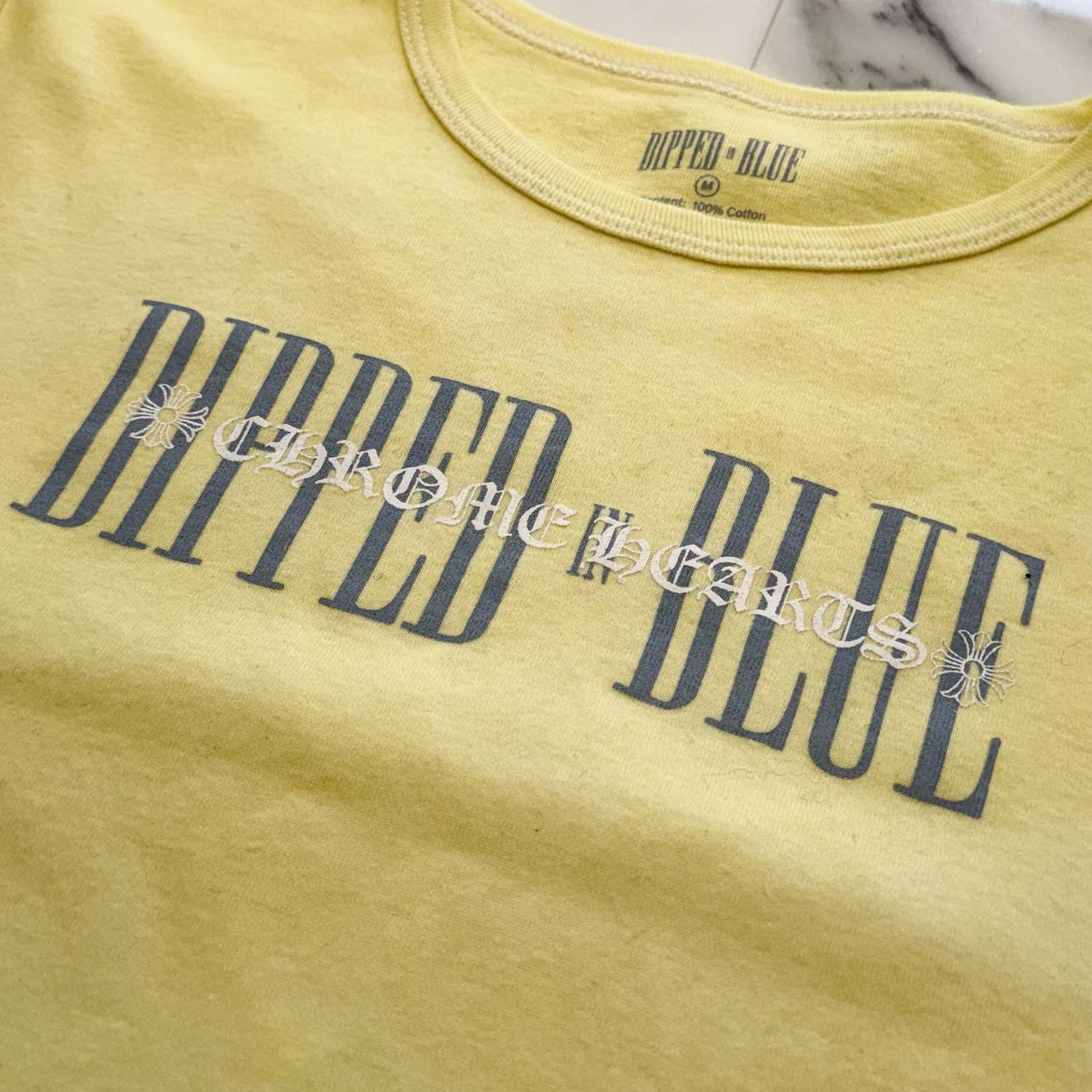 CHROME HEARTS × DIPPED IN BLUE Logo Print Cropped Tee Size M クロムハーツ × ディップドインブルー ロゴプリント クロップド Tシャツ サイズM