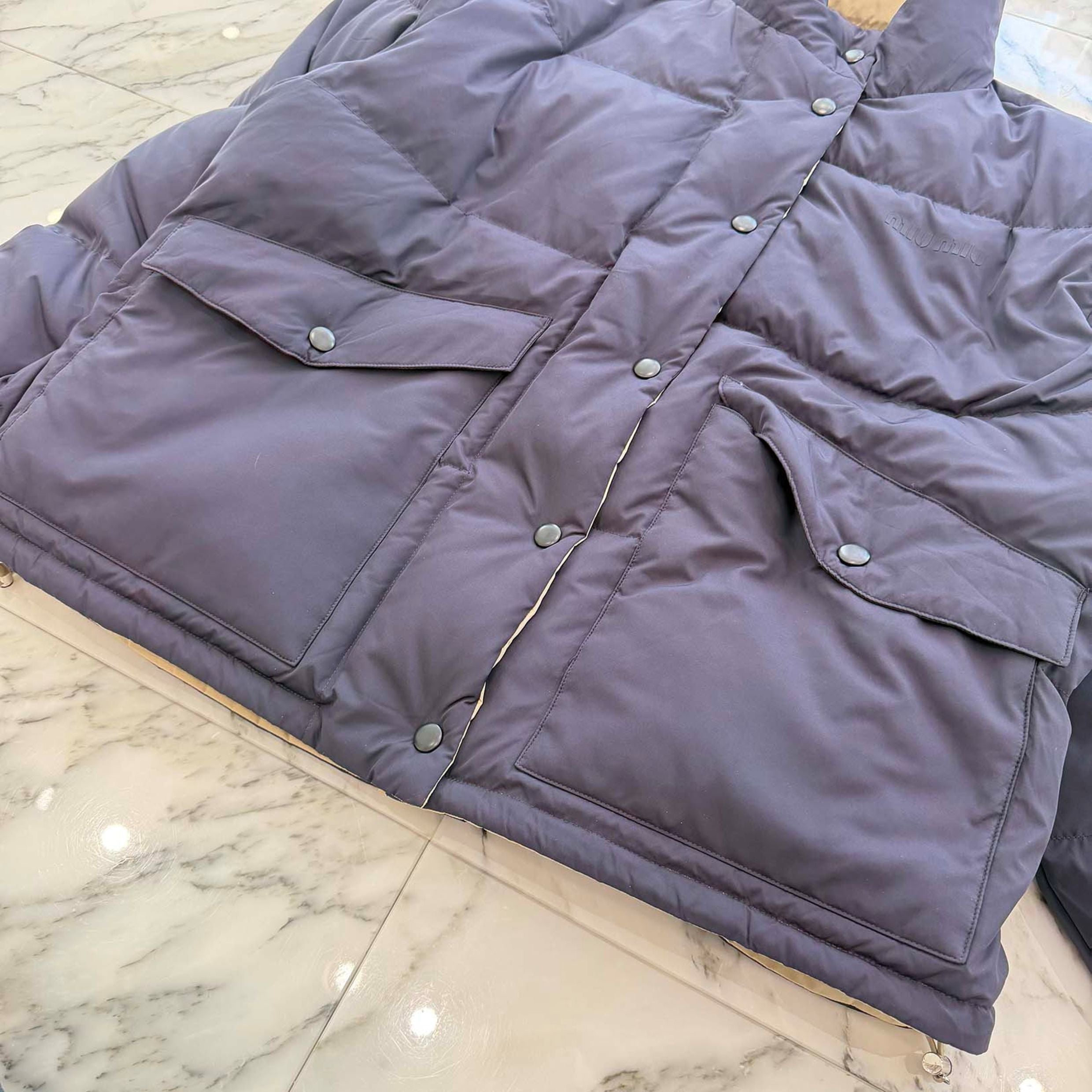 MIU MIU 2025AW Reversible Technical Pongee Down Jacket ML1320_17OP_F0OQU_S_OOO Size 40 ミュウミュウ リバーシブル テクニカルポンジー ダウンジャケット サイズ40