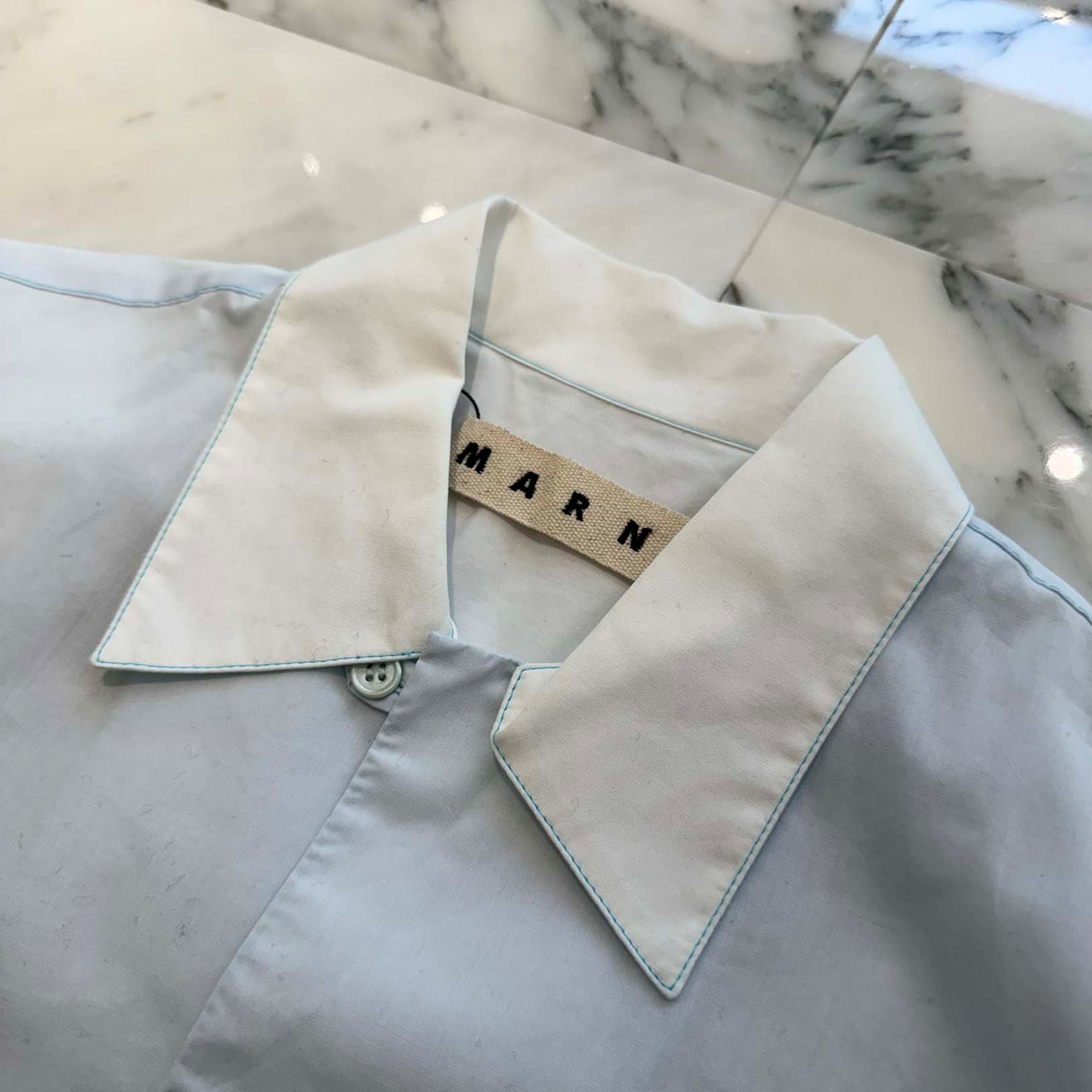 MARNI 2021SS Cotton Poplin Open Collar Short Sleeve Shirt CUMU0213P2 USCS57 Size 46 マルニ コットンポプリン オープンカラー ショートスリーブシャツ サイズ46