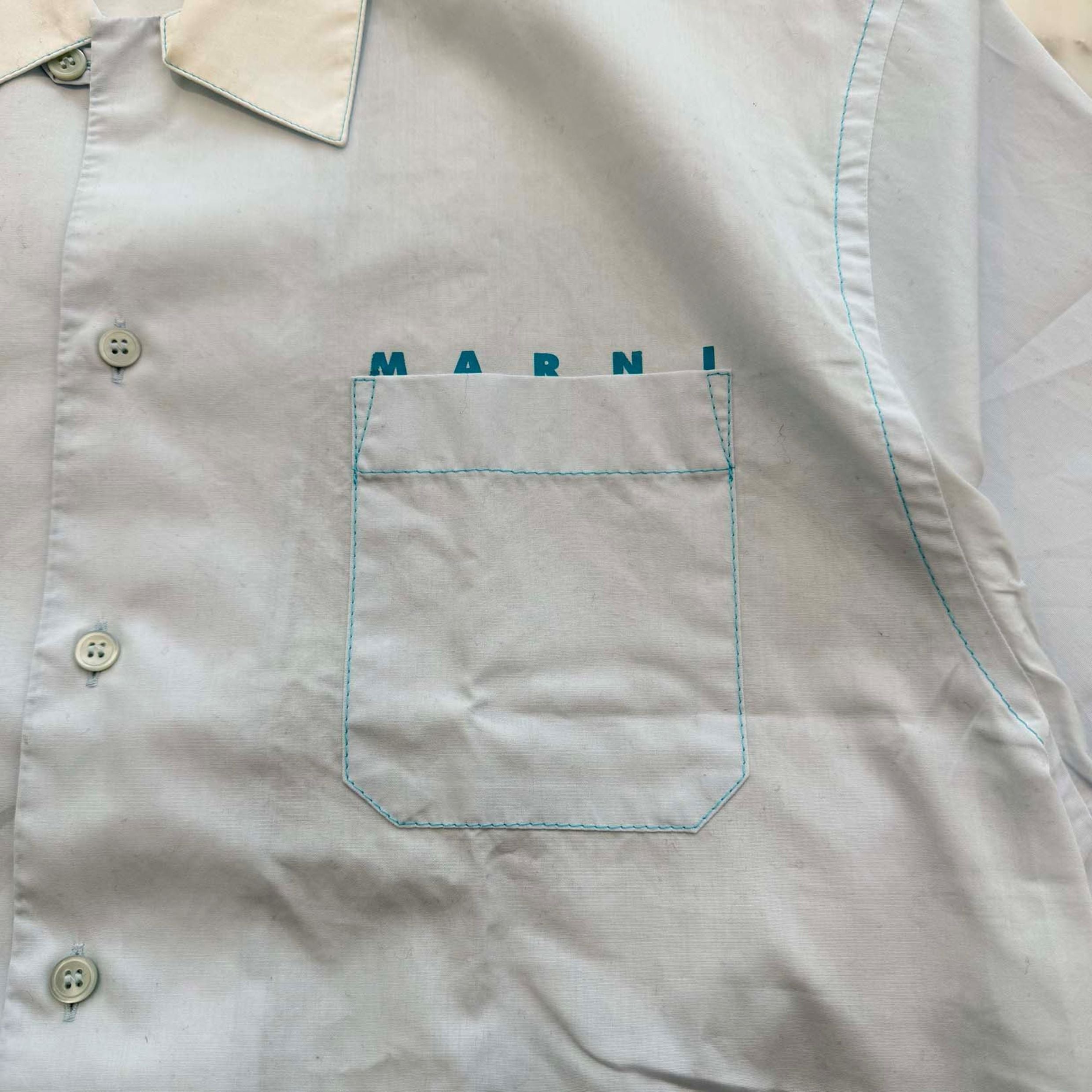 MARNI 2021SS Cotton Poplin Open Collar Short Sleeve Shirt CUMU0213P2 USCS57 Size 46 マルニ コットンポプリン オープンカラー ショートスリーブシャツ サイズ46