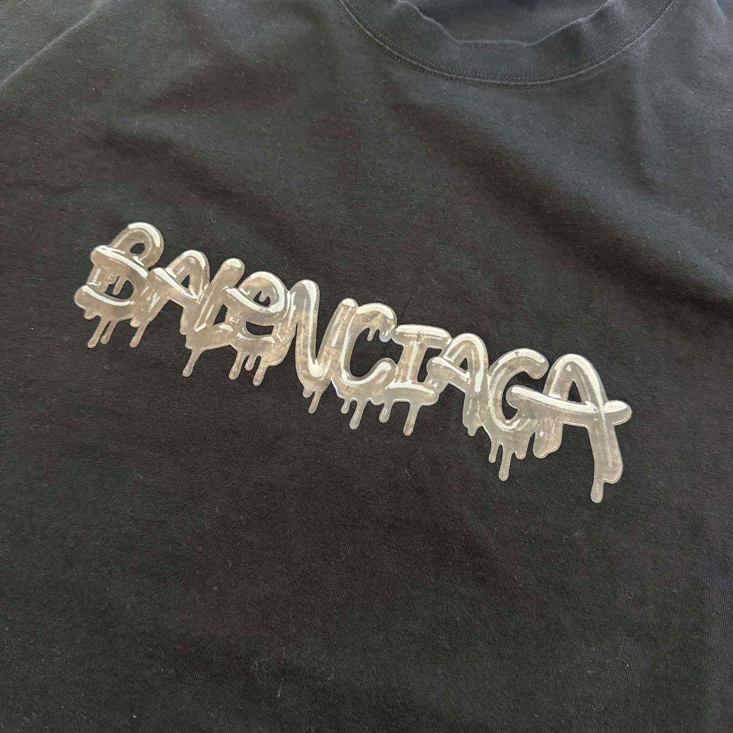 BALENCIAGA 2021AW Slime Graphic Logo Medium Fit Tee 612966 TLVF1 Size L バレンシアガ スライムグラフィックロゴ ミディアムフィットTシャツ サイズL