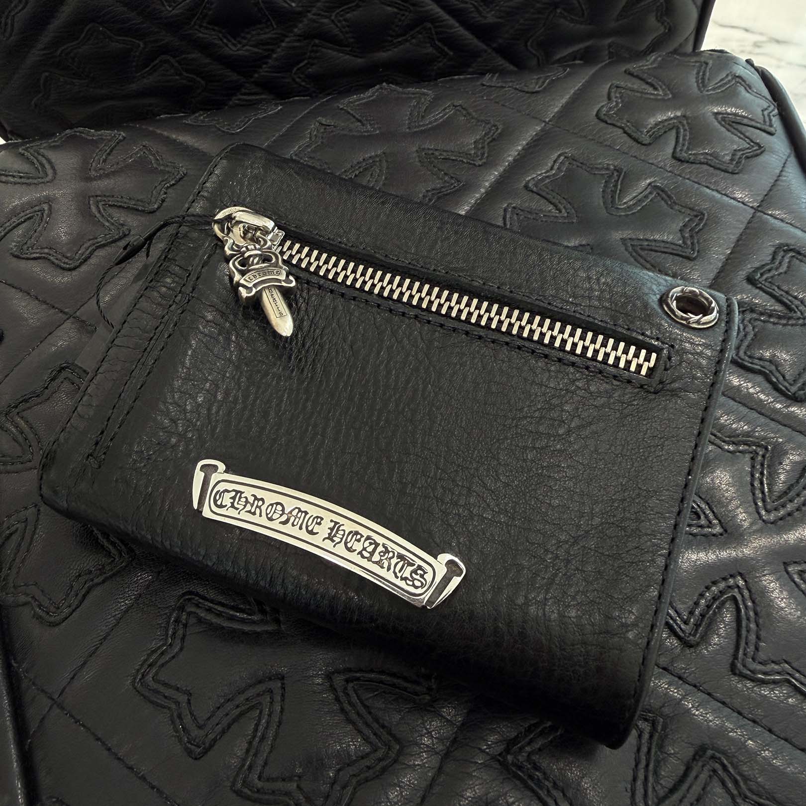 CHROME HEARTS Wave Mini Cross Ball Wallet クロムハーツ ウェーブ ミニ クロスボール ウォレット