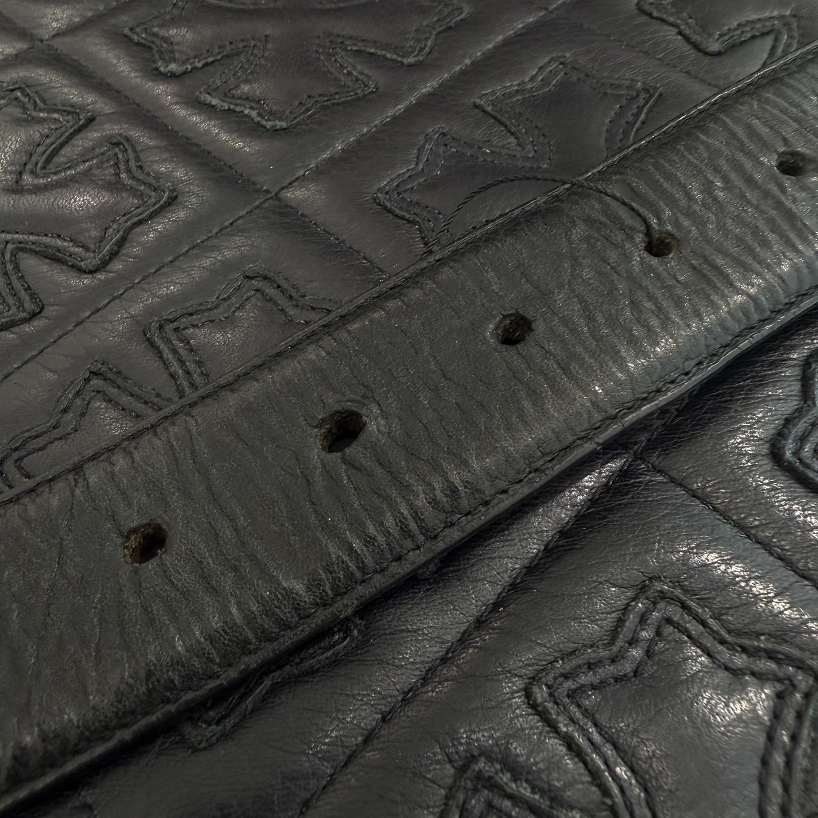 CHROME HEARTS 1.5 STRAP Horseshoe Rivet Leather Belt Size 30 クロムハーツ 1.5ストラップ ホースシューリベット レザーベルト サイズ30