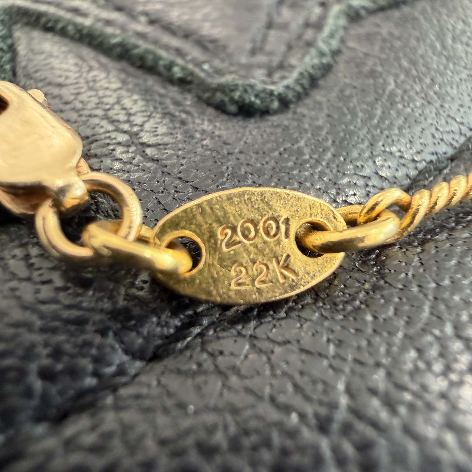 CHROME HEARTS 22K Classic Oval Cross Pendent Top Pave Diamond × 22K Twist Chain Necklace Size 18 Inch クロムハーツ 22K クラシック オーバルクロス ペンダントトップ パヴェダイヤモンド× 22K ツイストチェーン ネックレス サイズ18インチ