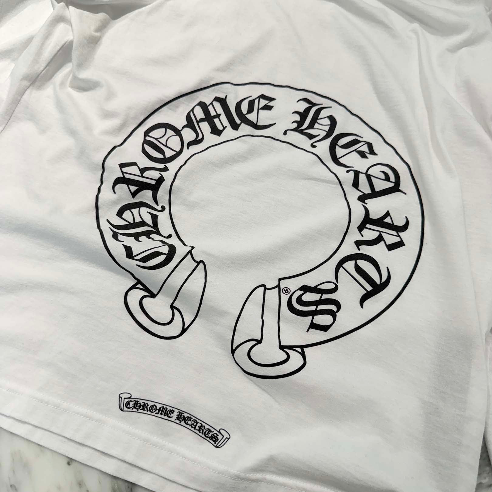 CHROME HEARTS Floral Cross Horseshoe Long Sleeve Tee Size L クロムハーツ フローラルクロス ホースシュー ロングスリーブTシャツ サイズL