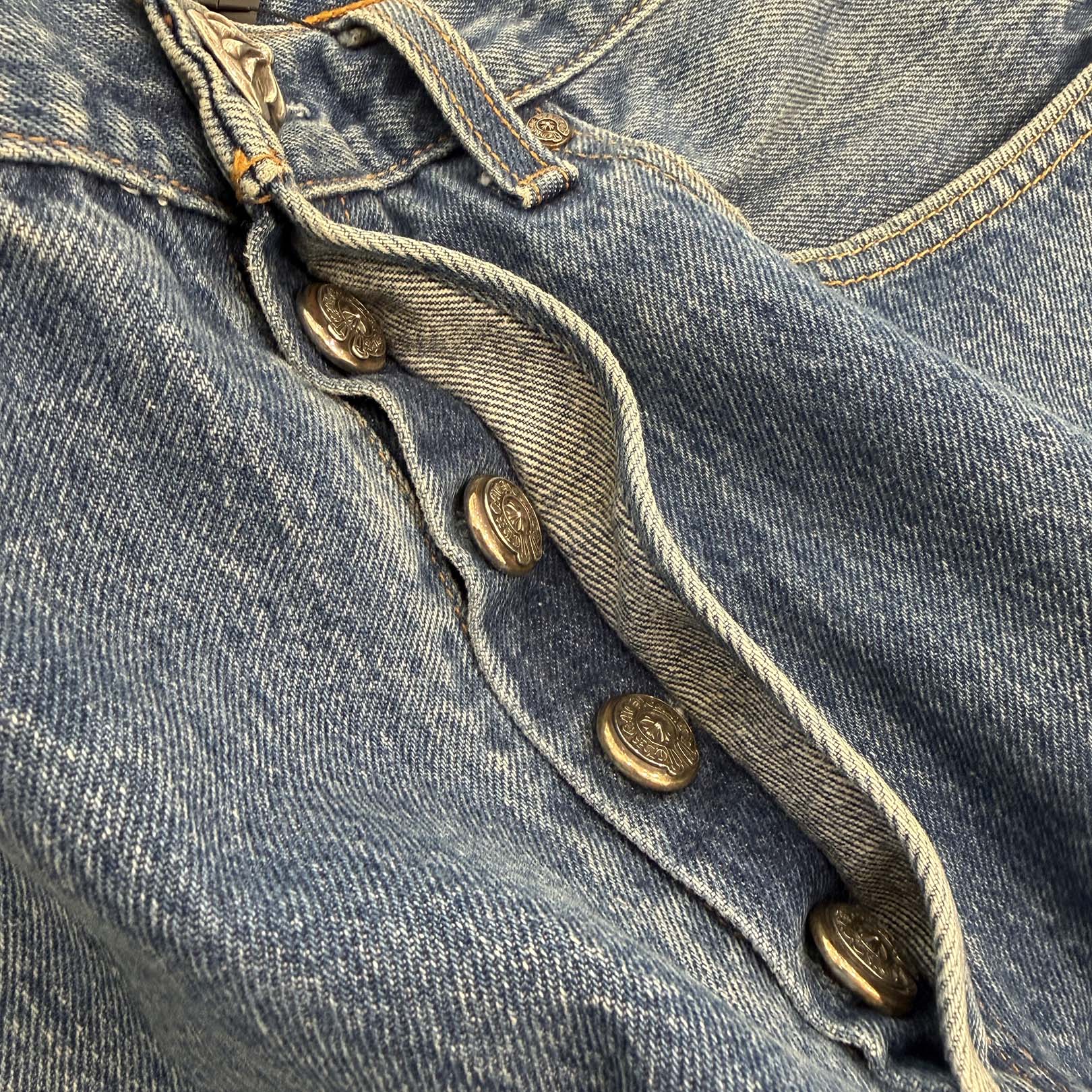 CHROME HEARTS × Levi's 501 VNTG Leather Cross Patch Jeans Size 34 クロムハーツ × リーバイス 501 ヴィンテージ レザークロスパッチ ジーンズ デニムパンツ サイズ34