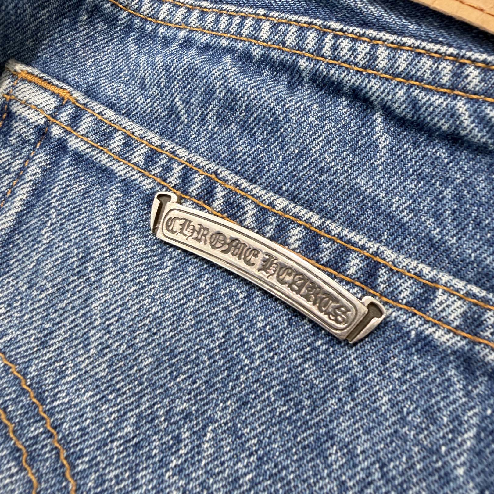 CHROME HEARTS × Levi's 501 VNTG Leather Cross Patch Jeans Size 34 クロムハーツ × リーバイス 501 ヴィンテージ レザークロスパッチ ジーンズ デニムパンツ サイズ34