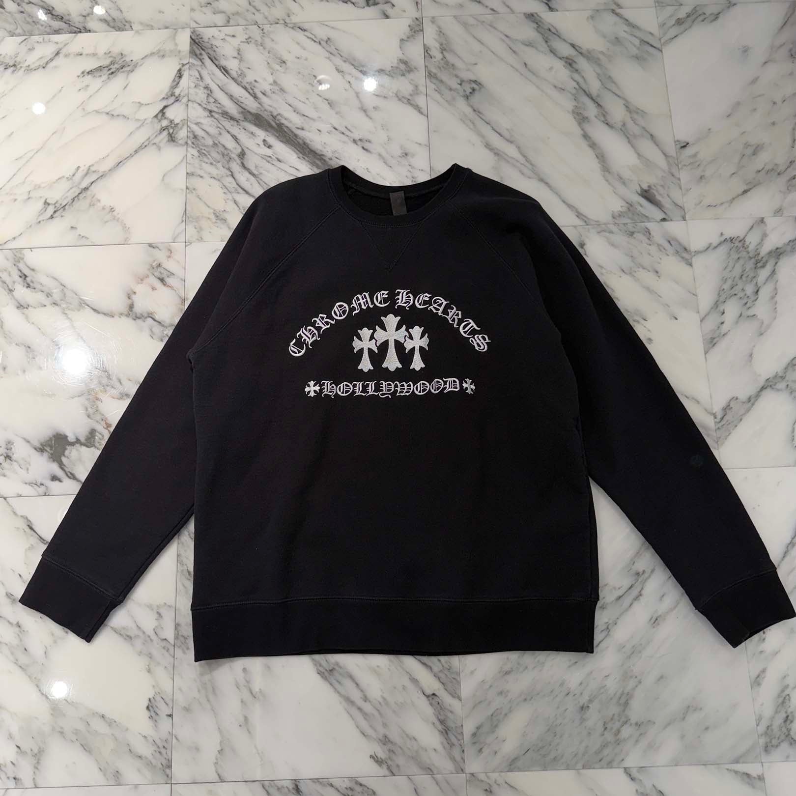 CHROME HEARTS Y NOT King Taco 3 Cemetery Cross Embroidery Sweat Shirt Size XL クロムハーツ キングタコ 3セメタリークロス刺繍 スウェットシャツ サイズXL