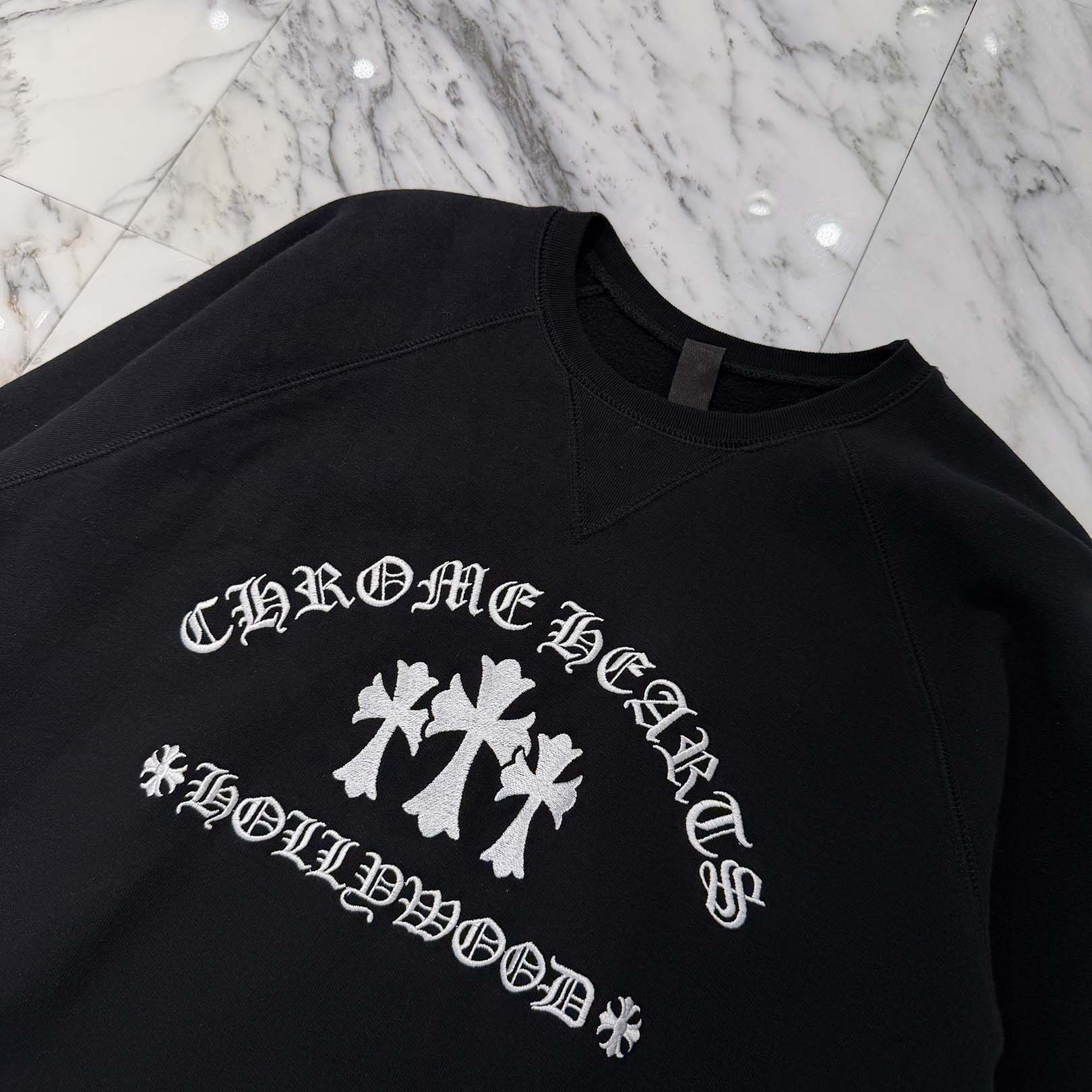 CHROME HEARTS Y NOT King Taco 3 Cemetery Cross Embroidery Sweat Shirt Size XL クロムハーツ キングタコ 3セメタリークロス刺繍 スウェットシャツ サイズXL