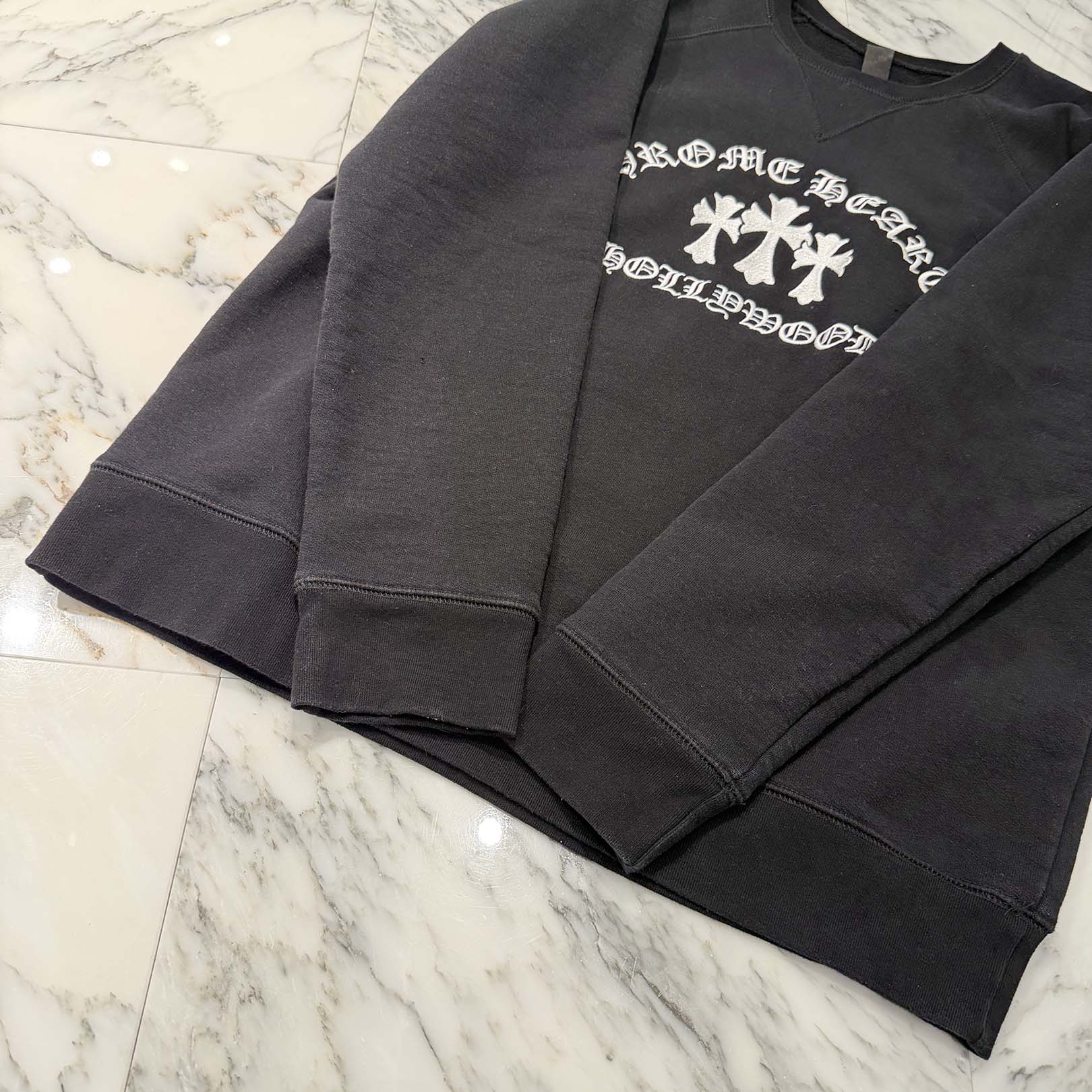 CHROME HEARTS Y NOT King Taco 3 Cemetery Cross Embroidery Sweat Shirt Size XL クロムハーツ キングタコ 3セメタリークロス刺繍 スウェットシャツ サイズXL