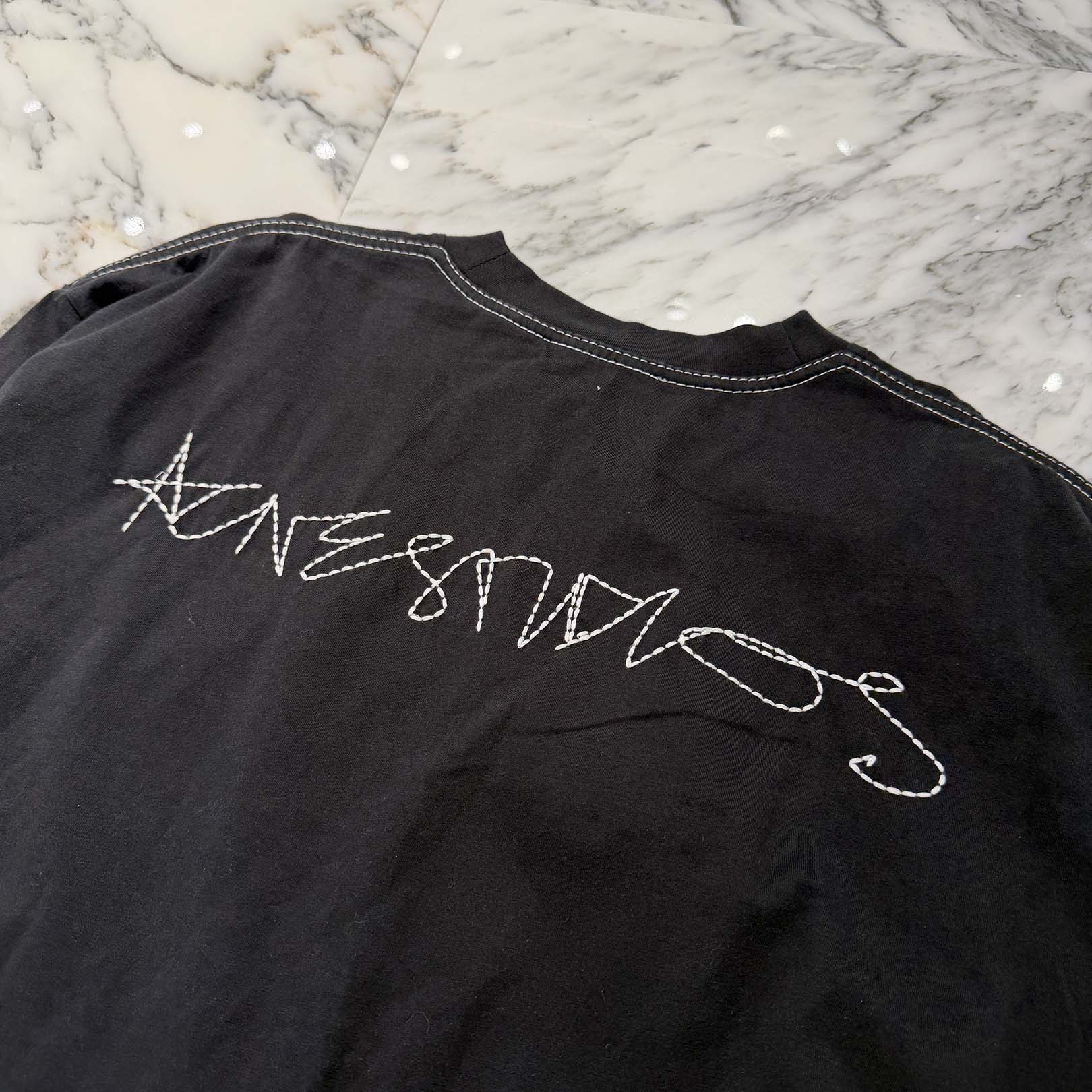 Acne Studios 2025AW Autograph Logo Crew Neck Tee CL0388-BM0 Size S/M アクネストゥディオズ オートグラフ ロゴ クルーネック Tシャツ サイズS/M