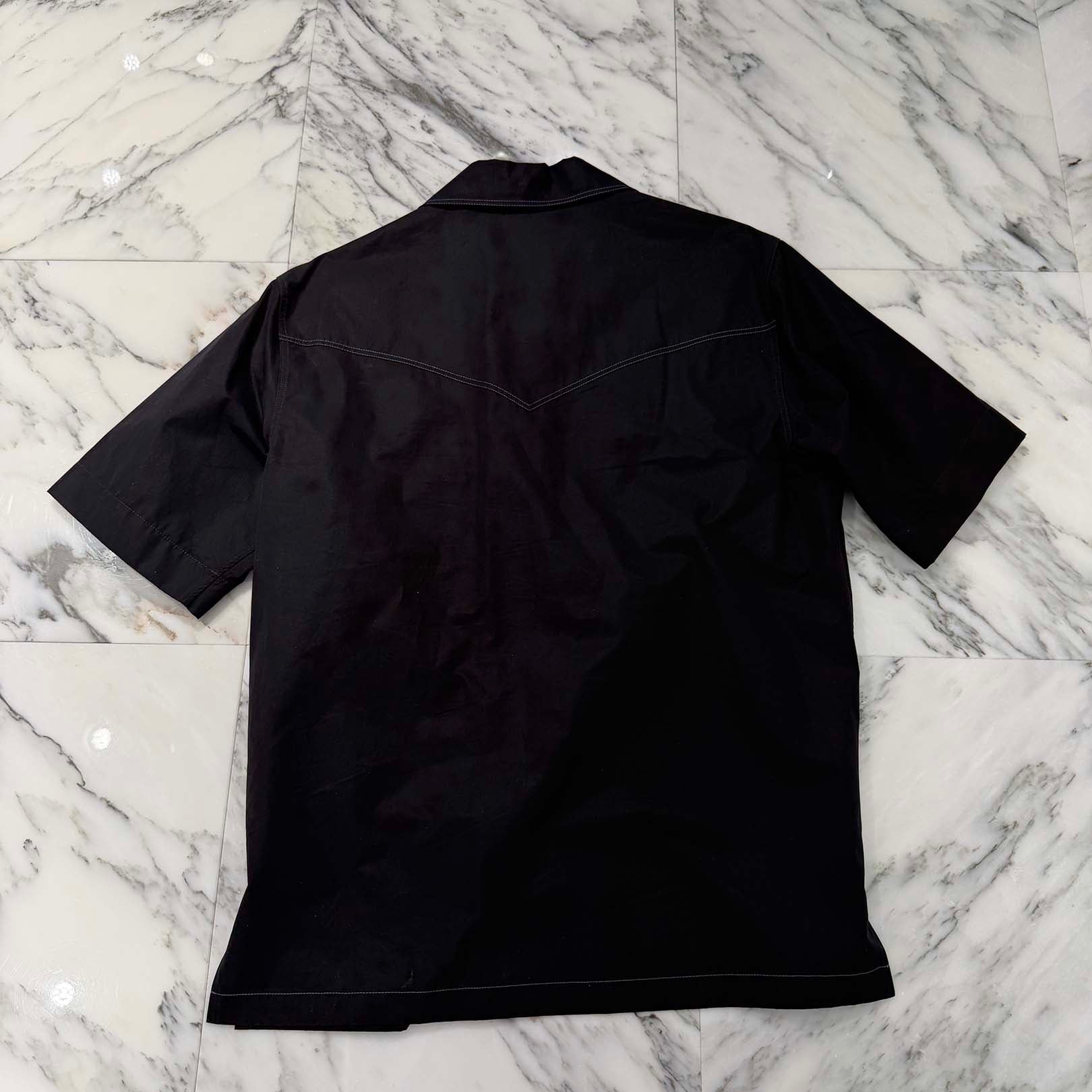 VERSACE 2023SS La Colonna Embroidered Short Sleeve Shirt 1009922 1A07136 Size 48 ヴェルサーチェ ラ・コロンナ エンブロイダリー ショートスリーブシャツ サイズ48