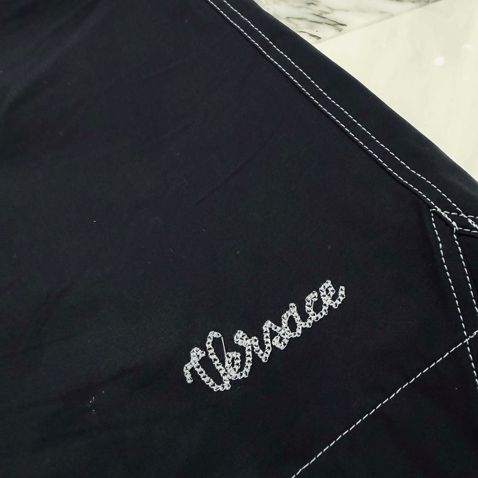 VERSACE 2023SS La Colonna Embroidered Swimwear Shorts 1010213 1A07136 Size 50 ヴェルサーチェ ラ・コロンナ エンブロイダリー スイムウェア ショーツ サイズ50