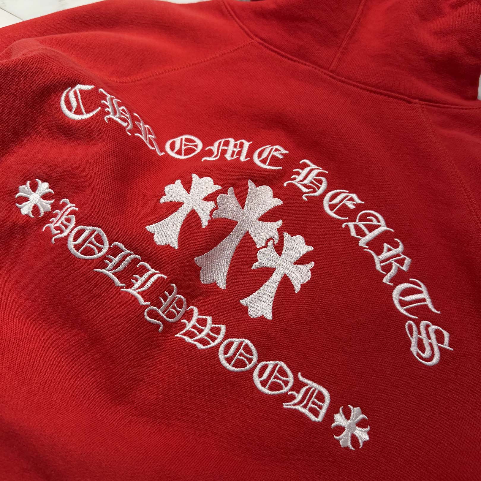 CHROME HEARTS King Taco 3 Cemetery Cross Embroidery Zip Up Hoodie Size XL クロムハーツ キングタコ 3セメタリークロス刺繍 ジップアップフーディー サイズXL