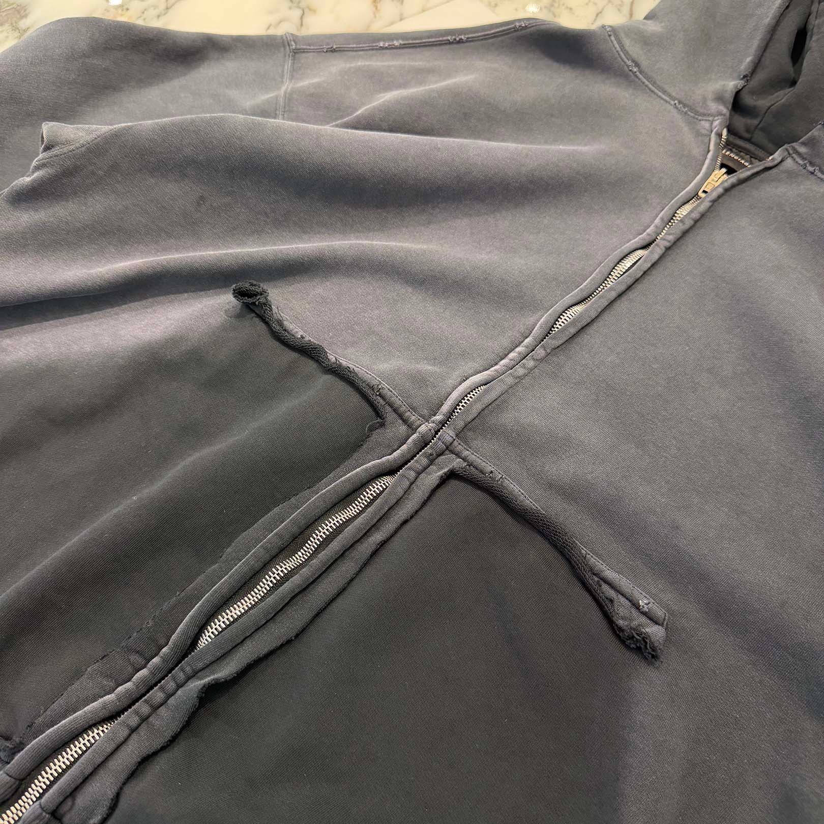 BALENCIAGA 2023SS Tape Type Ripped Pocket Zip Up Hoodie 744451 T0VB1 Size S バレンシアガ テープタイプ リップド ポケット ジップアップ フーディ サイズS