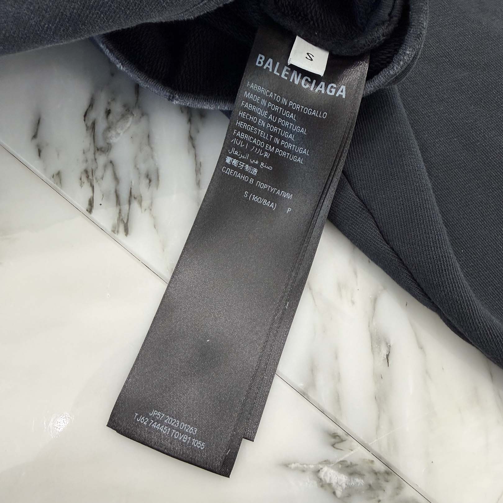 BALENCIAGA 2023SS Tape Type Ripped Pocket Zip Up Hoodie 744451 T0VB1 Size S バレンシアガ テープタイプ リップド ポケット ジップアップ フーディ サイズS