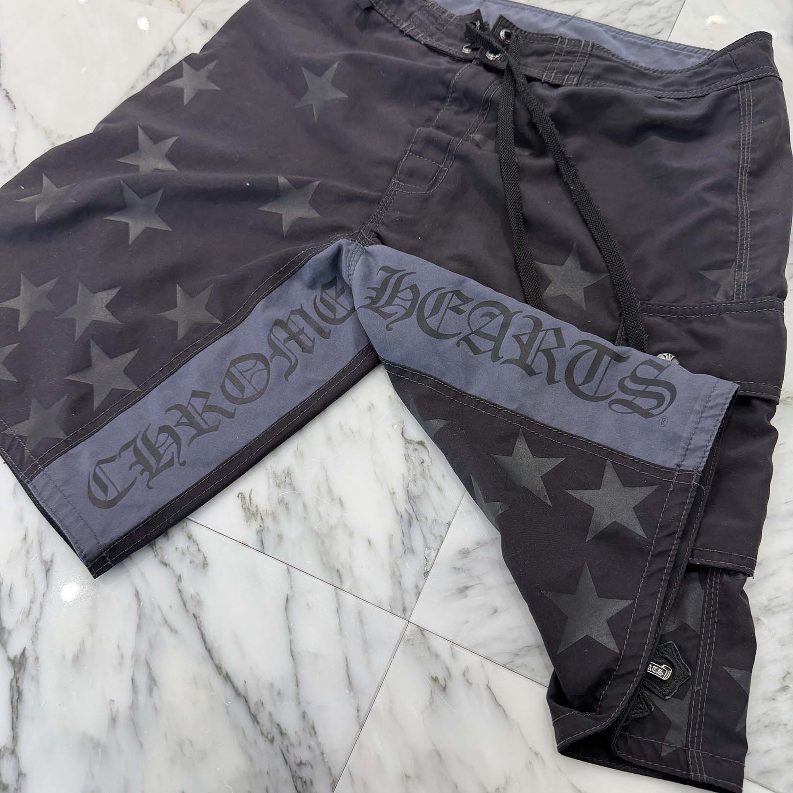 CHROME HEARTS 1 Cross Leather Patch Star Surf Short Pants Size 31 クロムハーツ 1 クロス レザーパッチ スターサーフショートパンツ サイズ31