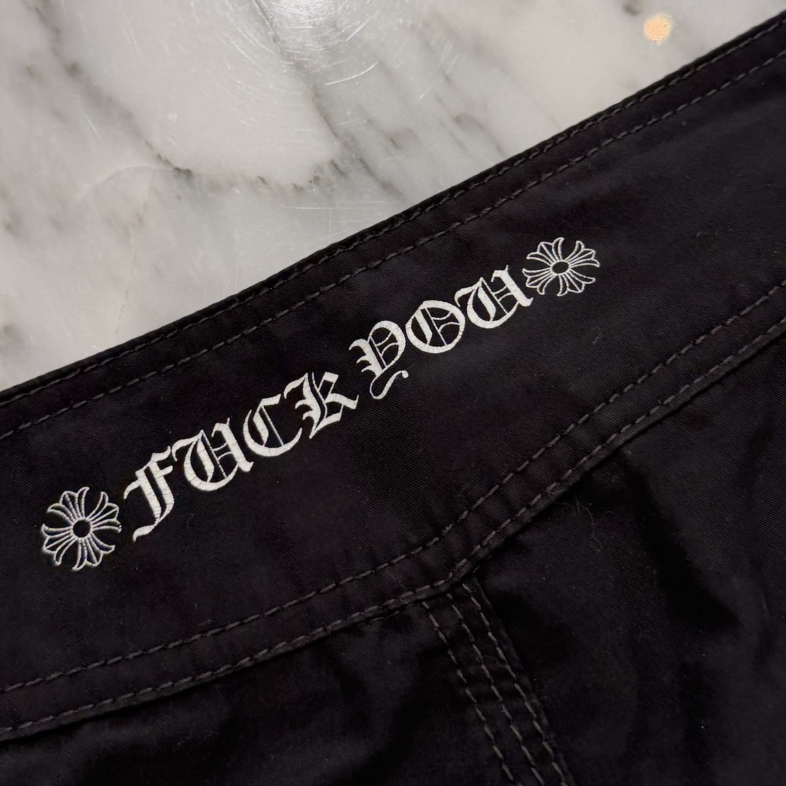 CHROME HEARTS 1 Cross Leather Patch Star Surf Short Pants Size 31 クロムハーツ 1 クロス レザーパッチ スターサーフショートパンツ サイズ31