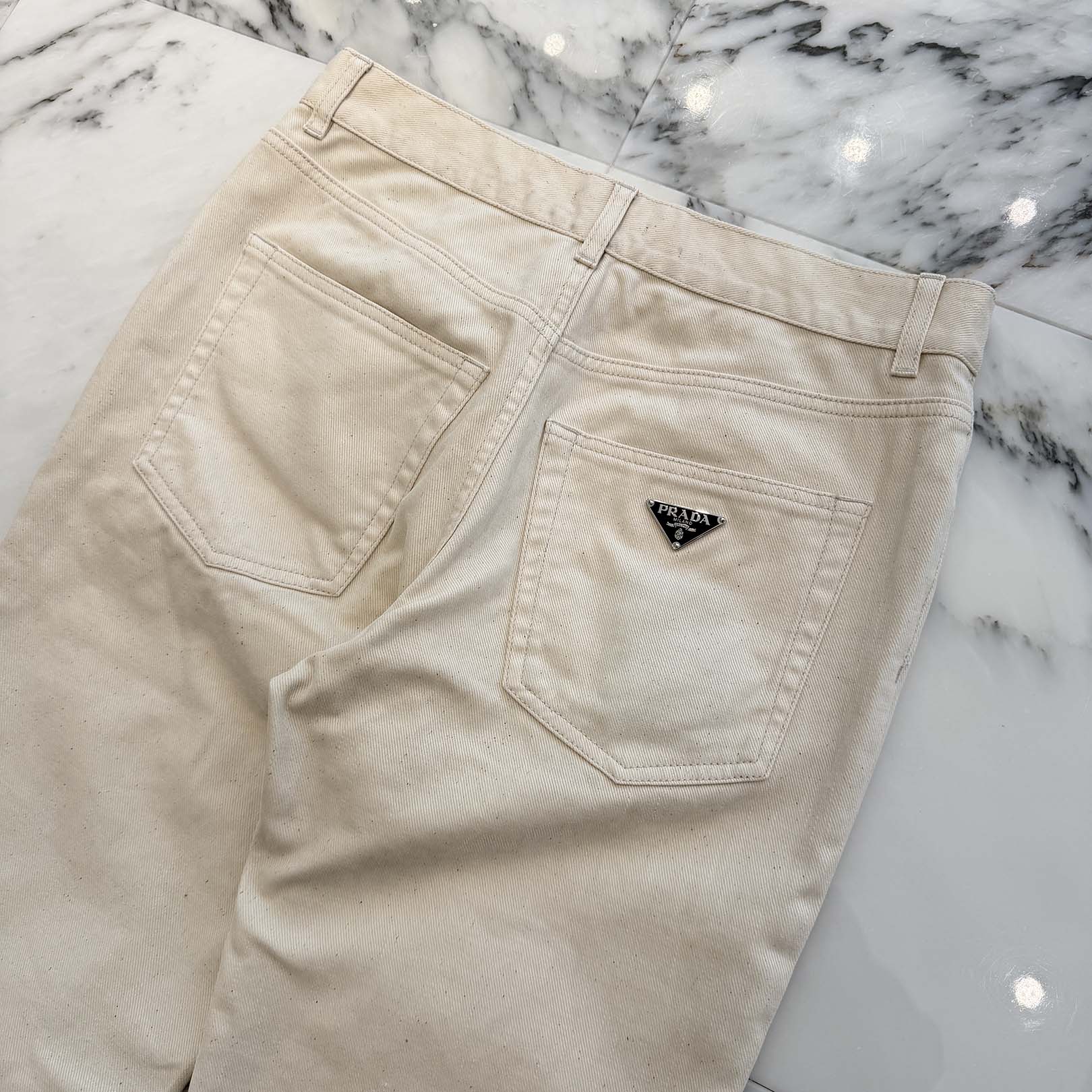 PRADA 2022SS Triangle Logo Plate Straight Denim Pants GEP340 S221 13HQ Size 30 プラダ トライアングルロゴプレート ストレートデニムパンツ サイズ30