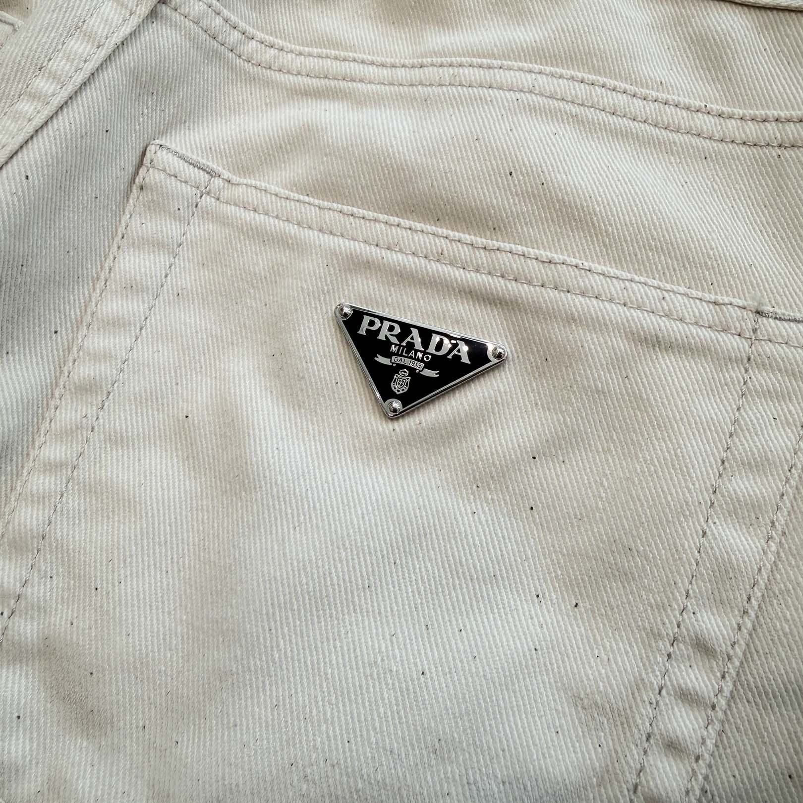 PRADA 2022SS Triangle Logo Plate Straight Denim Pants GEP340 S221 13HQ Size 30 プラダ トライアングルロゴプレート ストレートデニムパンツ サイズ30