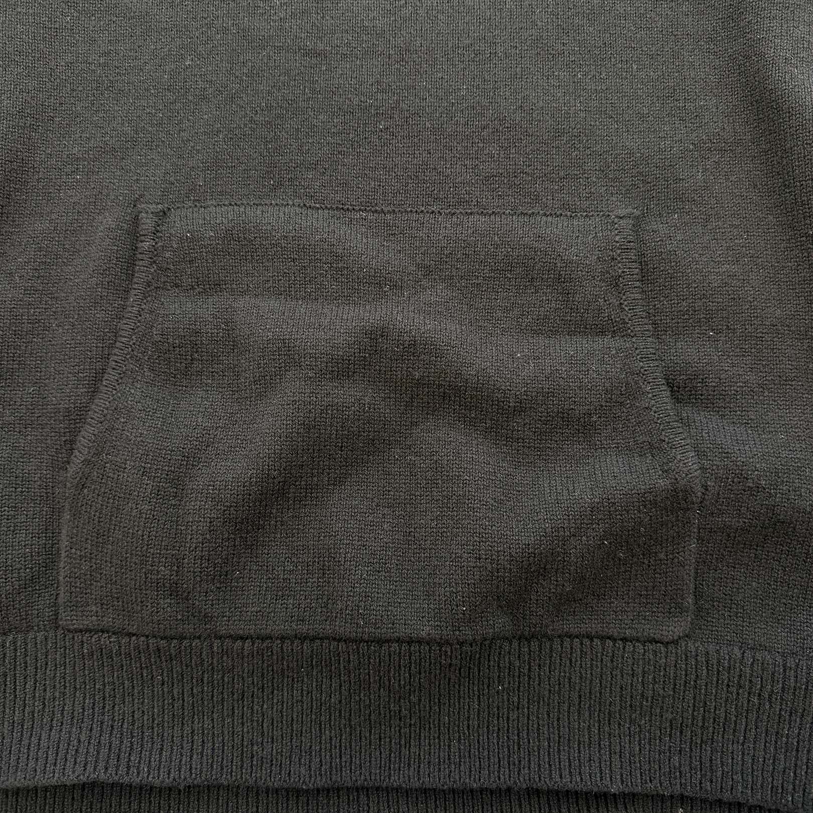 CHROME HEARTS Y NOT Leather Cross Patch Cashmere Knit Pullover Hoodie Size L クロムハーツ ワイノット レザークロスパッチ カシミヤニット プルオーバーフーディ サイズL