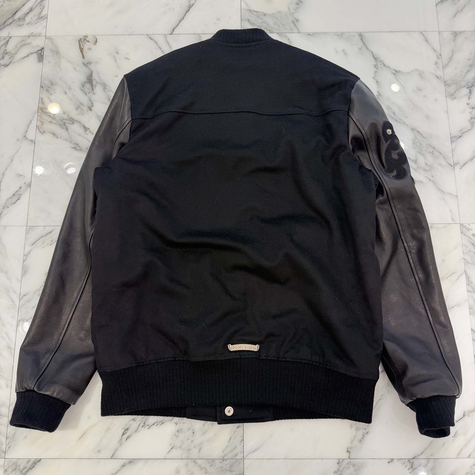 CHROME HEARTS LETTERMAN Cemetery Cross Patch Blouson Jacket Size M クロムハーツ レターマン セメタリークロスパッチ ブルゾンジャケット サイズM
