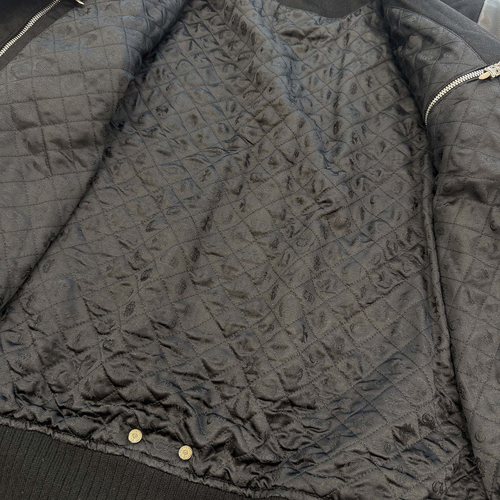 CHROME HEARTS LETTERMAN Cemetery Cross Patch Blouson Jacket Size M クロムハーツ レターマン セメタリークロスパッチ ブルゾンジャケット サイズM