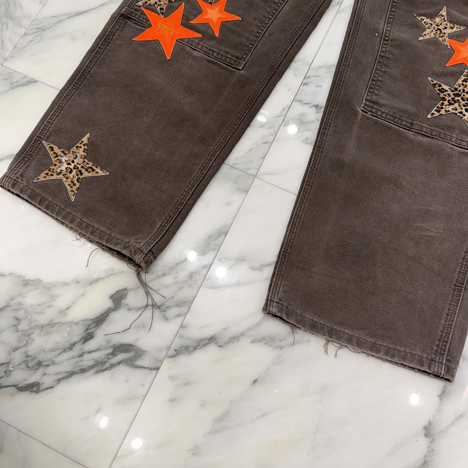 CHROME HEARTS × Carhartt VNTG Leather Star Patch Double Knee Painter Pants Size 33 クロムハーツ × カーハート ヴィンテージ レザースターパッチ ダブルニーペインター パンツ サイズ33