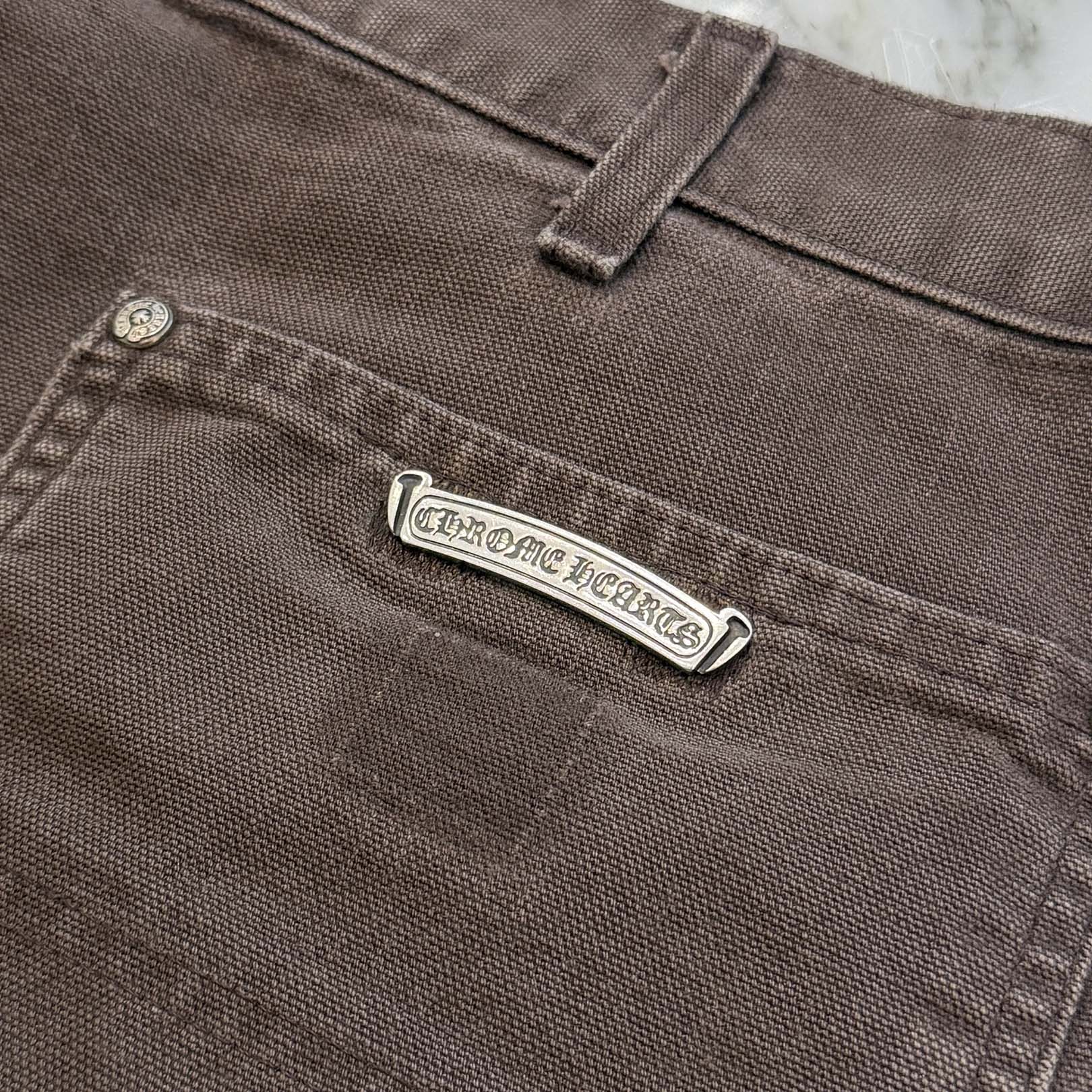 CHROME HEARTS × Carhartt VNTG Leather Star Patch Double Knee Painter Pants Size 33 クロムハーツ × カーハート ヴィンテージ レザースターパッチ ダブルニーペインター パンツ サイズ33