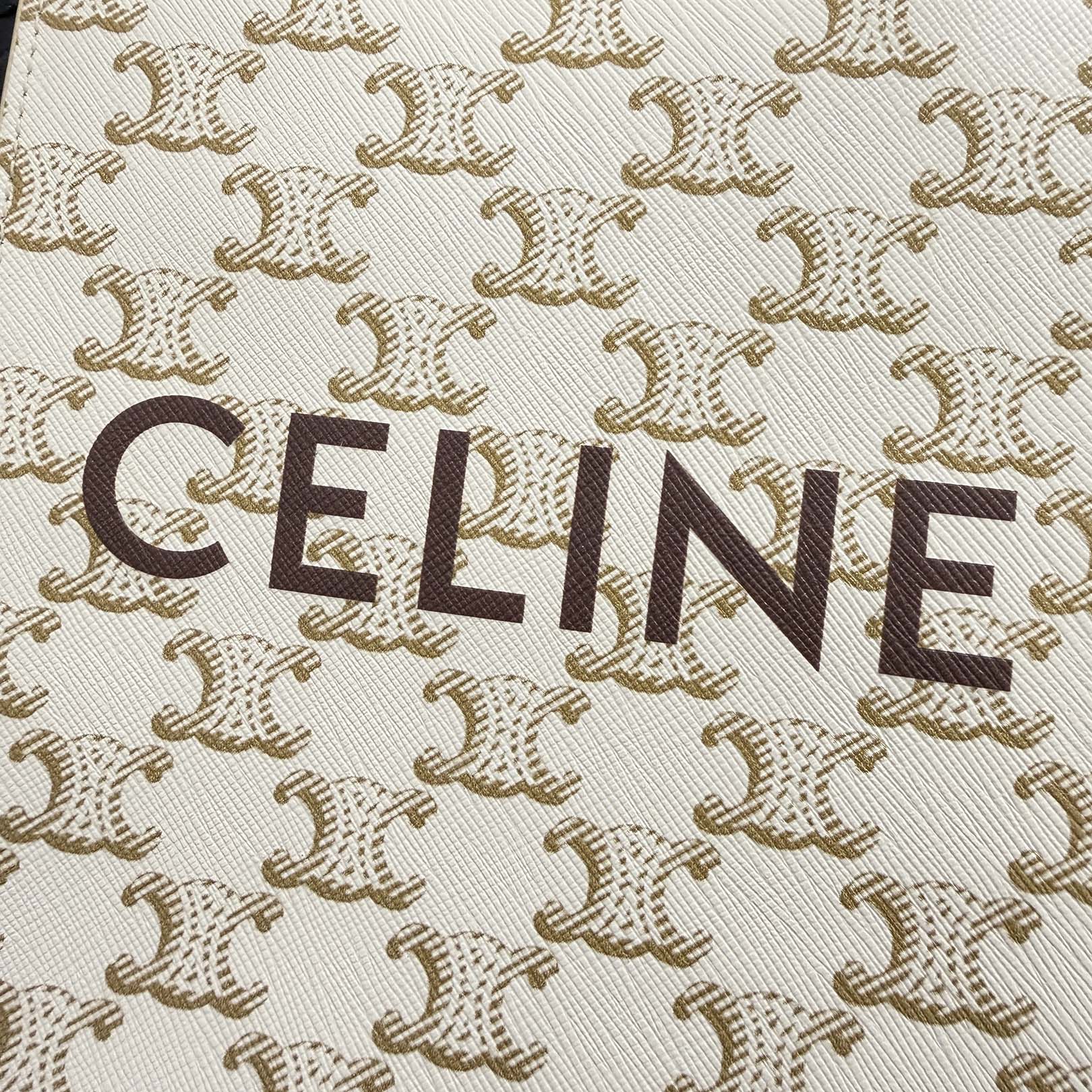 CELINE Mini Vertical Cabas Triomphe Canvas Shoulder Bag セリーヌ ミニヴァーティカル カバ トリオンフ キャンバス ショルダーバッグ