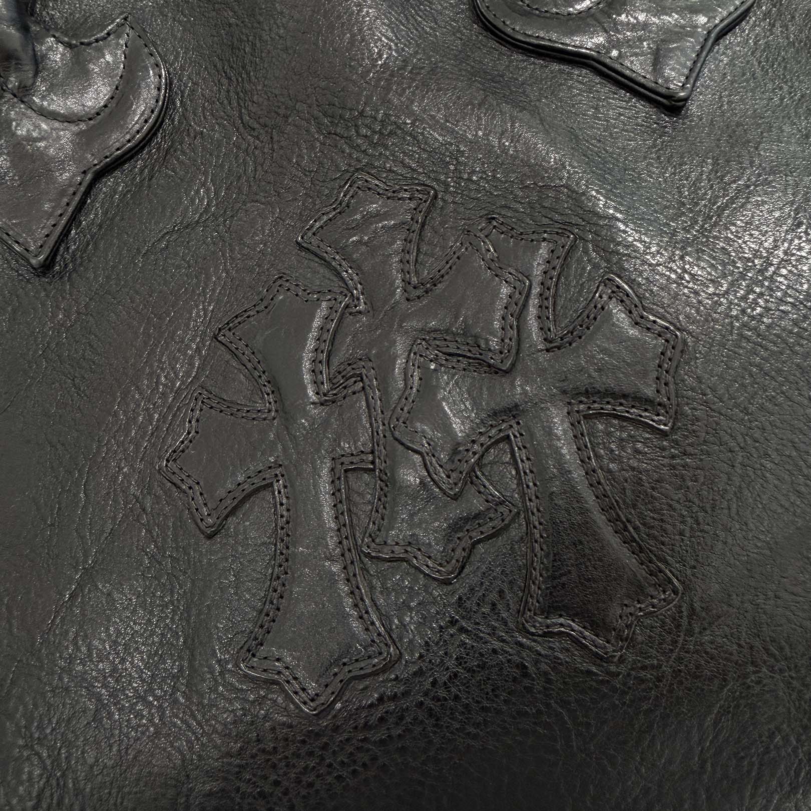 CHROME HEARTS 3 Cemetery Cross Patch FS Leather Tote Bag クロムハーツ 3セメタリークロスパッチ FS レザートートバッグ